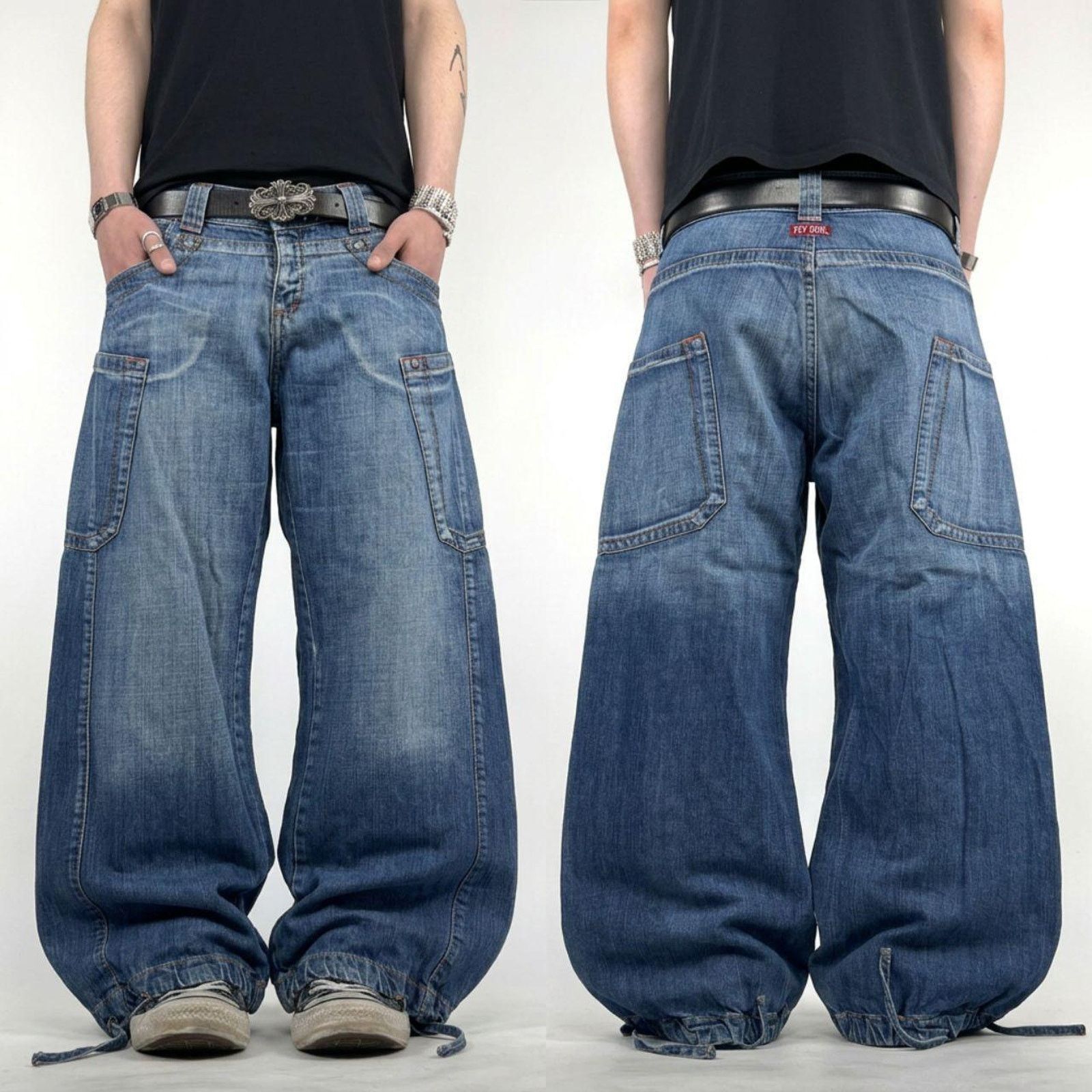 Evisu × Vintage Evisu Diacock Jeans Pink Y2K Baggy Denim RARE