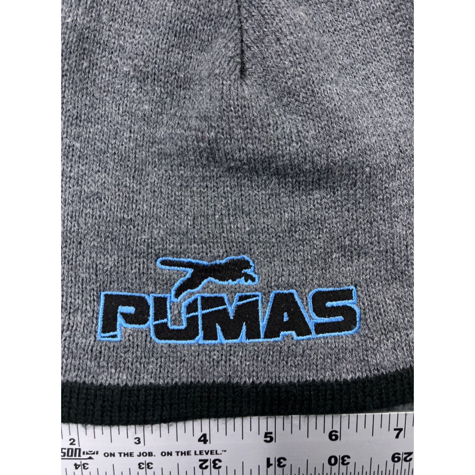 Port & Company Port & Co. Beanie Adult One Size Gray Knit Embroidered 100% Acrylic Pumas Size ONE SIZE - 2 Thumbnail