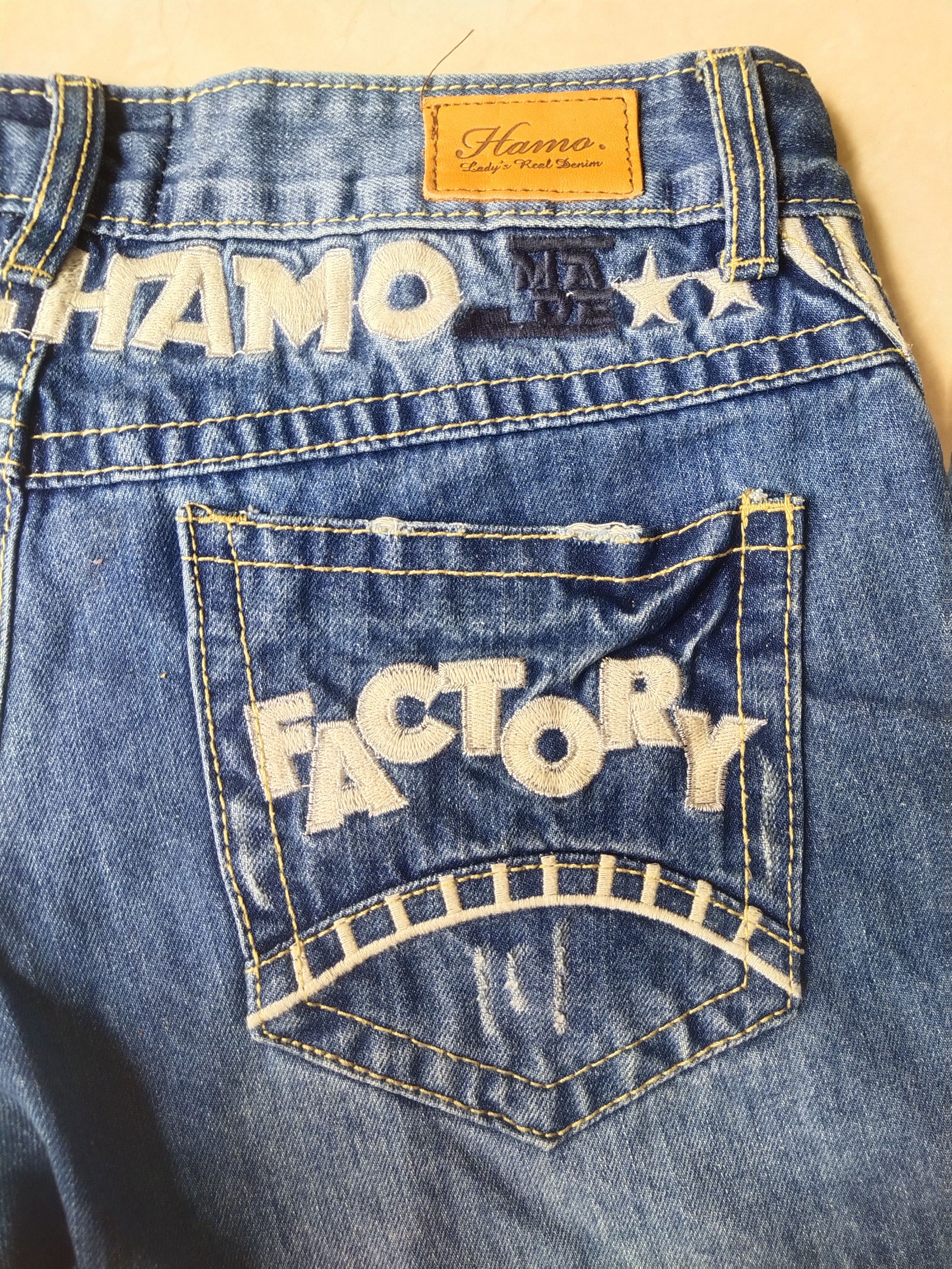 Japanese Brand Hamo Denim Vintage Japanese Patch Shorts Rare Y2K Embroidery Size 30" / US 8 / IT 44 - 4 Thumbnail