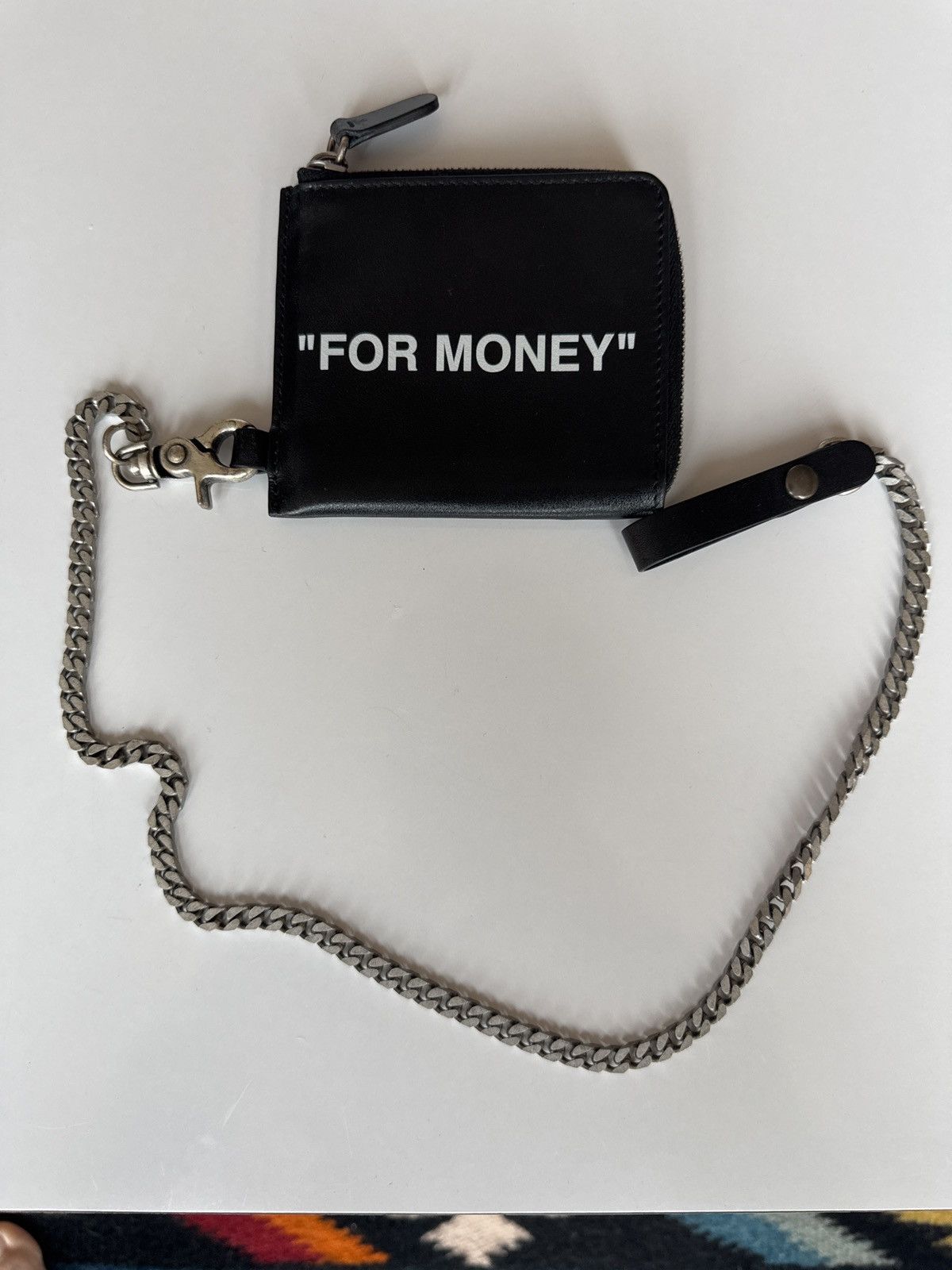 Off-White “FOR MONEY” OFFWHITE WALLET CHAIN BLACK LOGO VIRGIL