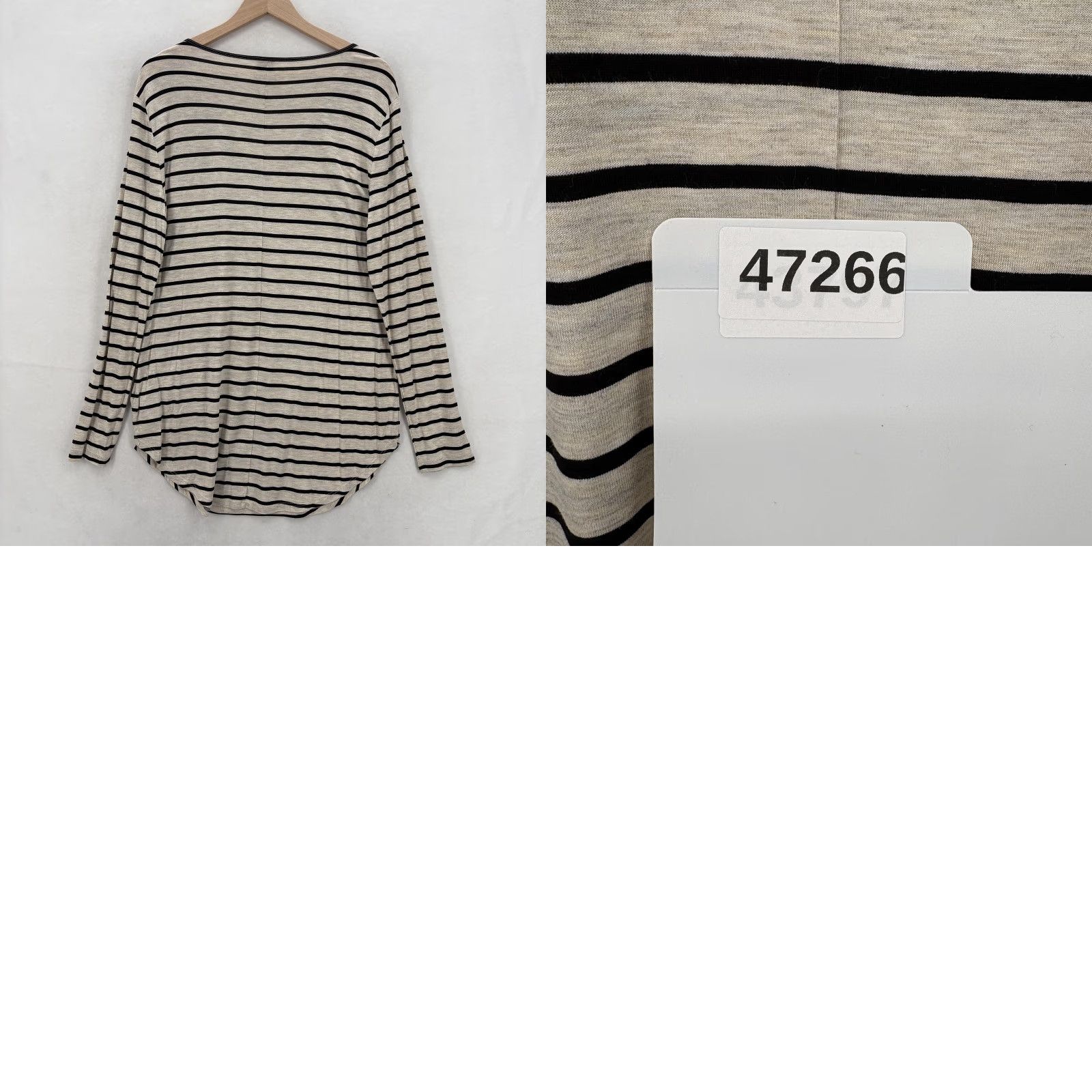 Gap Gap Shirt Womens XL Beige Oatmeal Stripe V Neck Tunic Top Long Sleeve Rayon NWT Size XL / US 12-14 / IT 48-50 - 9 Thumbnail