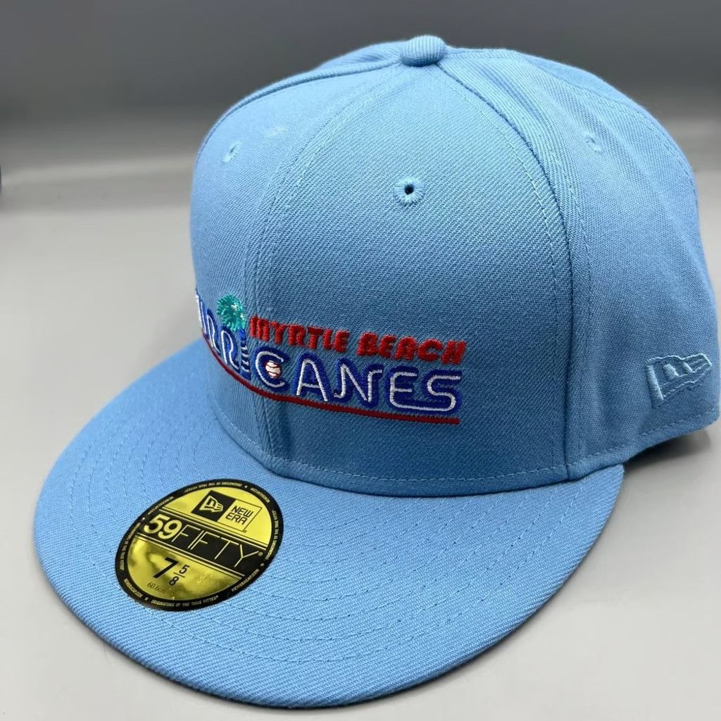 New Era Myrtle Beach Hurricanes Hat Men 7 5/8 Blue MiLB Fitted Cap Size ONE SIZE - 2 Thumbnail