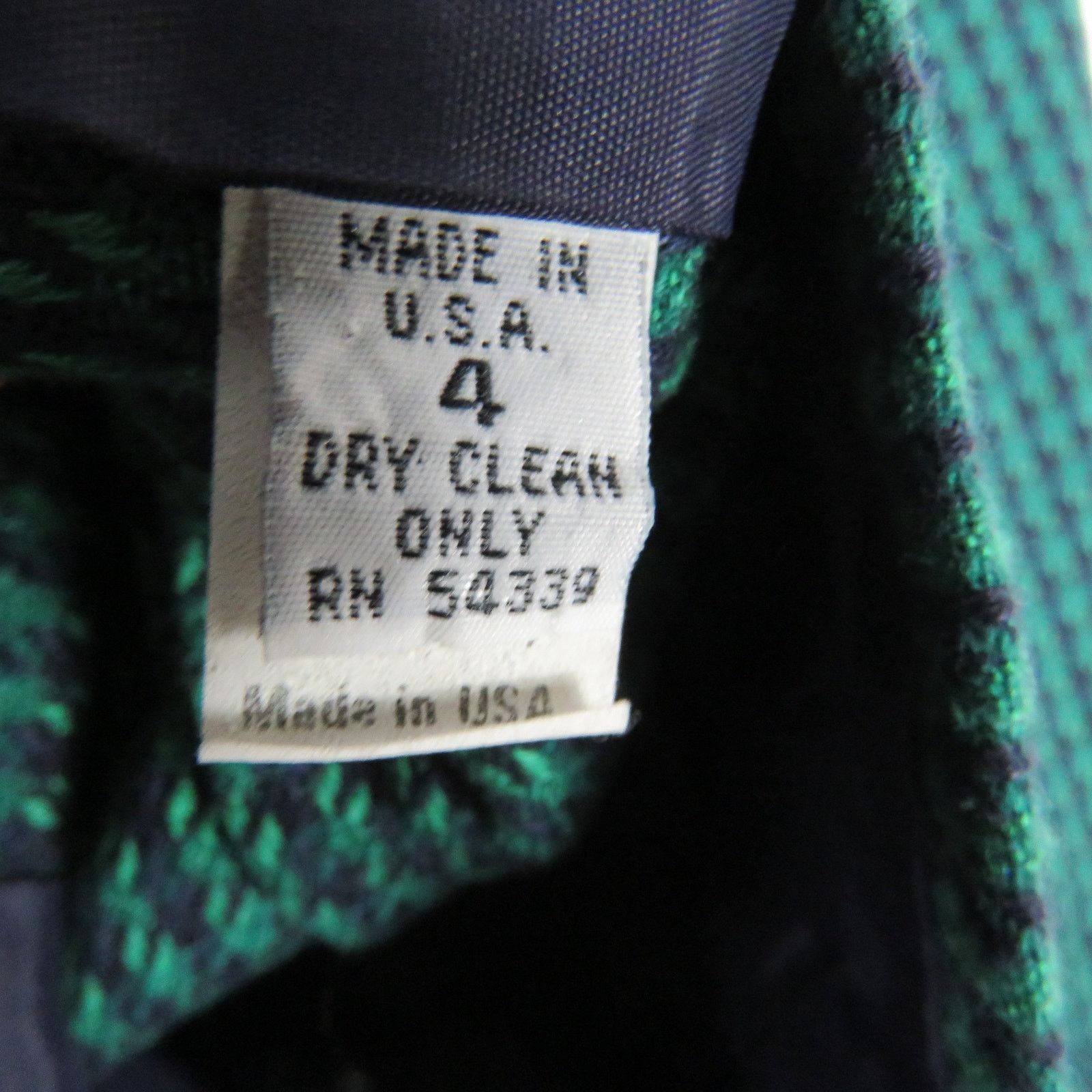 Vintage Vintage Emerald Green Plaid Tweed Skirt Suit Small Size S / US 4 / IT 40 - 9 Thumbnail