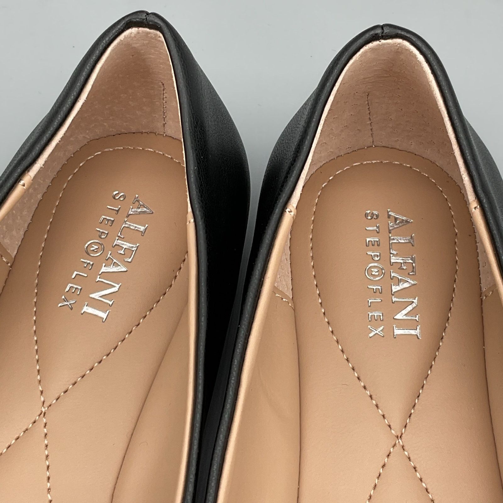 Alfani Alfani Women Metallic Neptoon Square Toe Flats Black Sz 7.5M Size US 7.5 / IT 37.5 - 6 Thumbnail