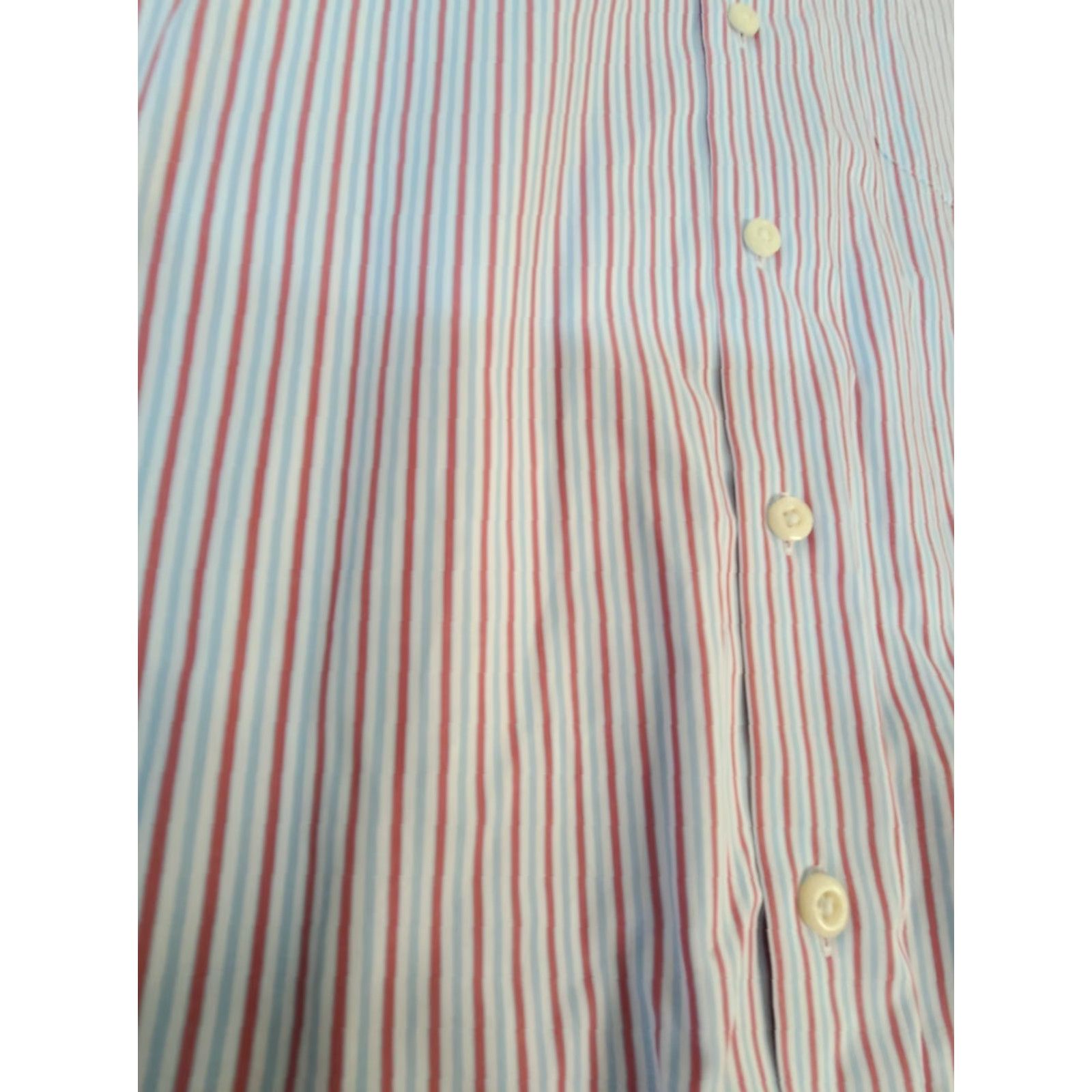 Peter Millar Peter Millar Men Button Long Sleeve Shirt Size L Blue Red Striped Cotton Size US L / EU 52-54 / 3 - 4 Thumbnail