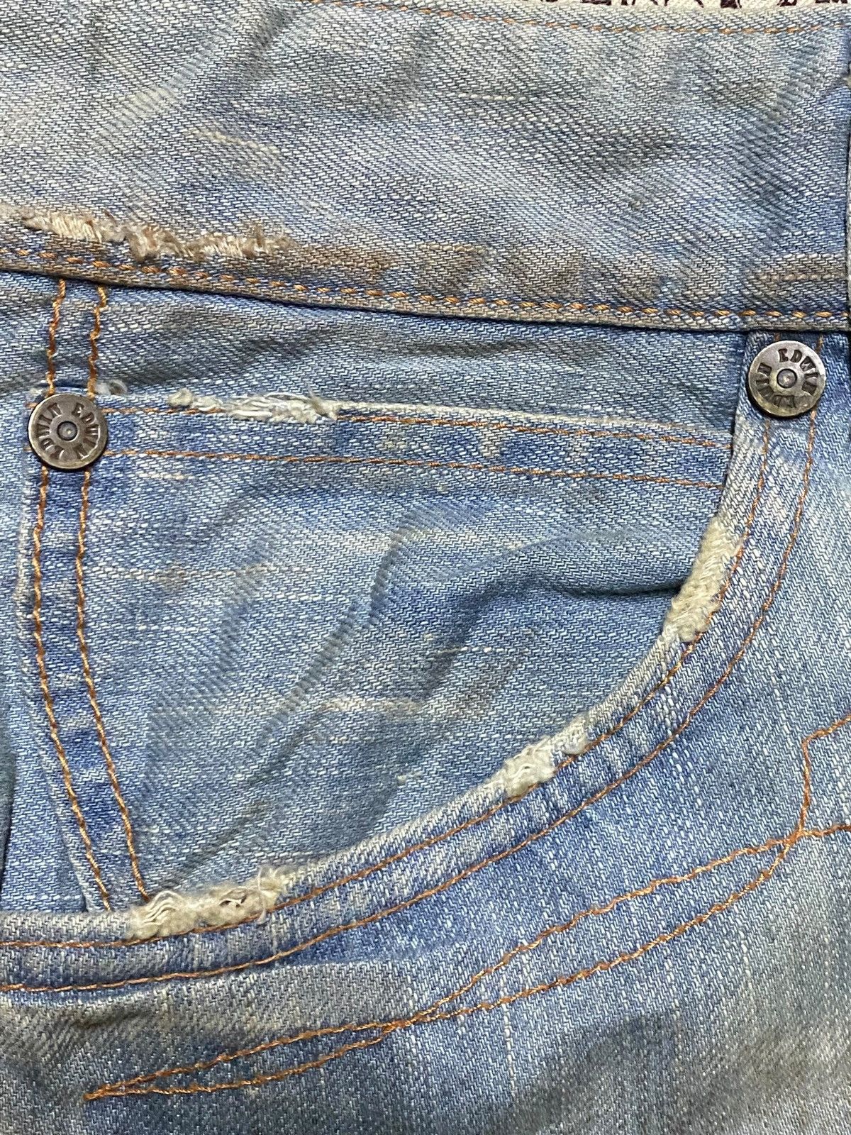 Edwin Edwin Blue Trip Print Dirty Patches Jeans Size US 32 / EU 48 - 12 Thumbnail
