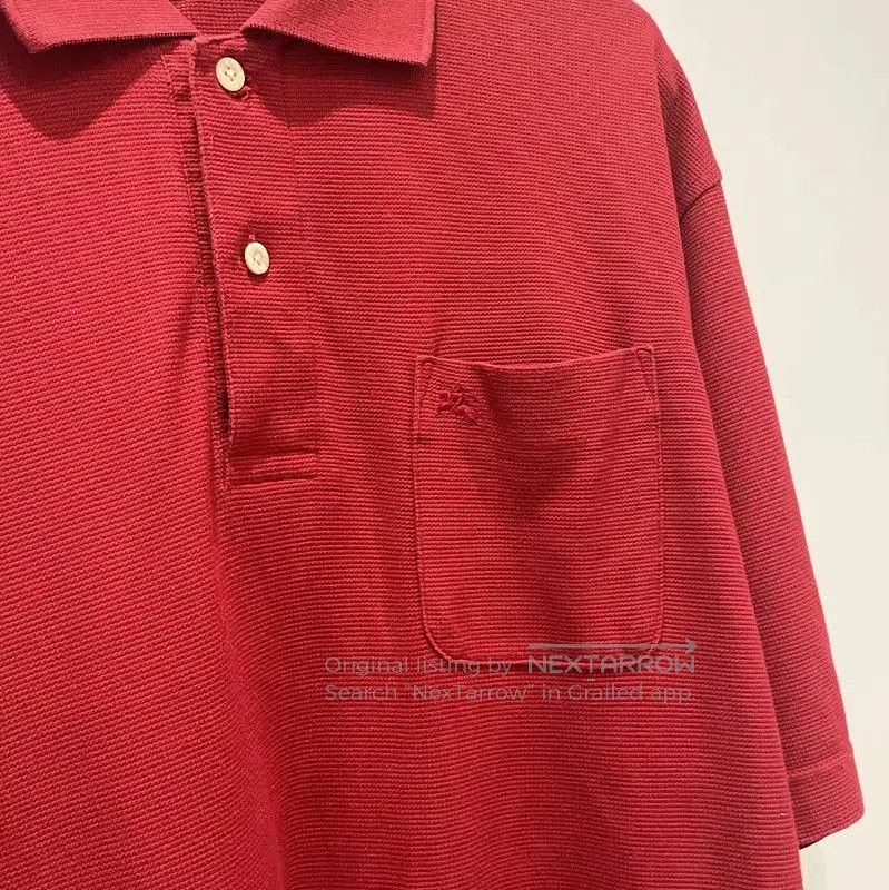 Burberry Burberry Red Short-Sleeve Cotton Polo T-Shirt. Size US L / EU 52-54 / 3 - 7 Thumbnail
