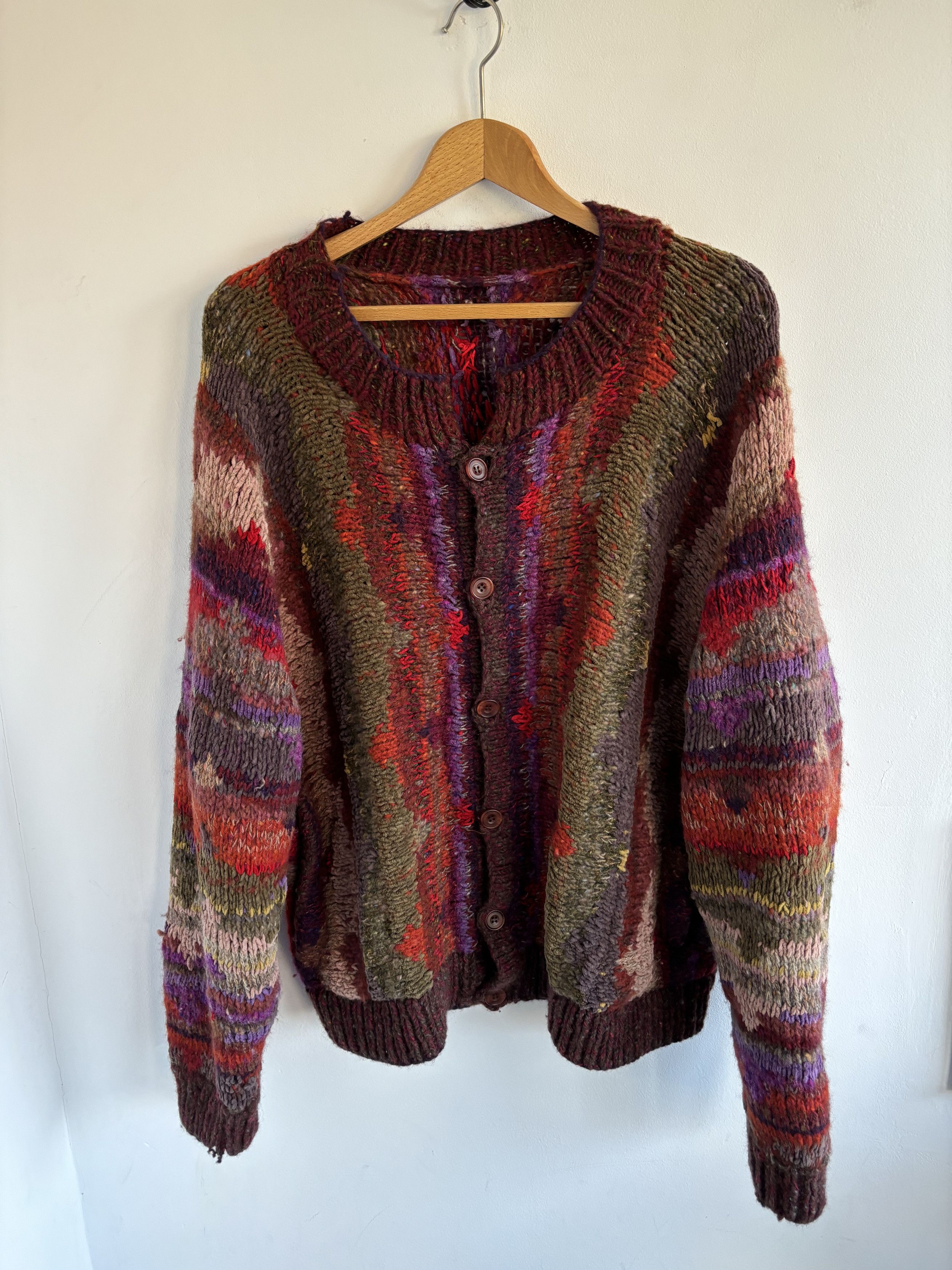 Handmade Knitted Oversized Gradient Cardigan Size US XL / EU 56 / 4 - 1 Thumbnail