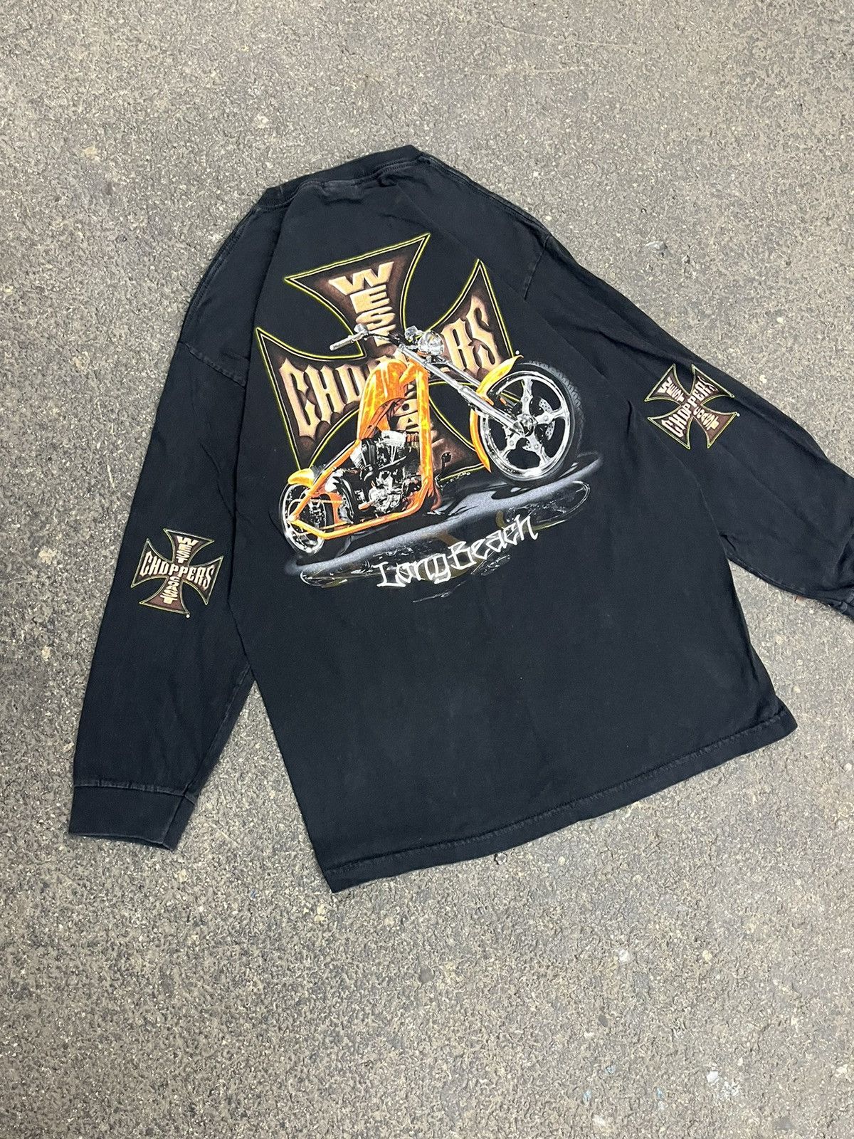 Vintage West coast choppers black long sleeve shirt hype rare skater Size US L / EU 52-54 / 3 - 2 Thumbnail