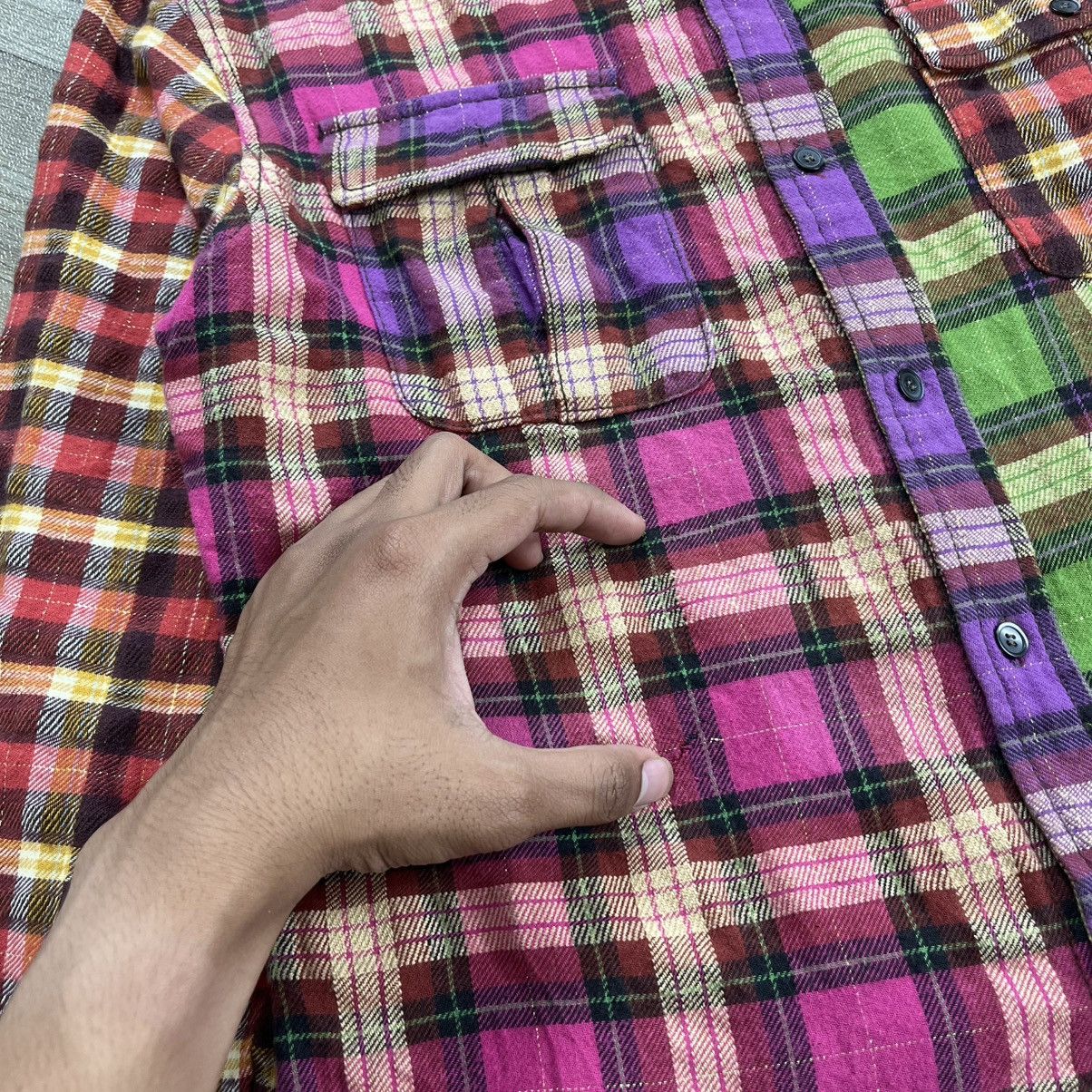 Number (N)ine 2000s Breathmint Patchwork Plaid Western Distressed Shirt Size US M / EU 48-50 / 2 - 7 Thumbnail