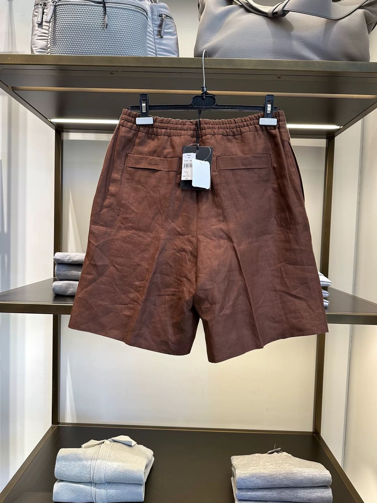 Ermenegildo Zegna Zegna Deep Brown Linen Casual Shorts Size US 36 / EU 52 - 4 Thumbnail