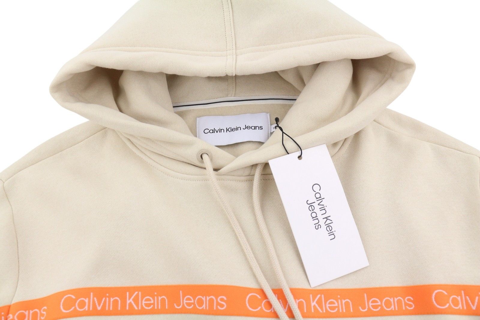 Calvin Klein M Classic Beige Logo Pullover Hoodie 87443 Size US M / EU 48-50 / 2 - 5 Thumbnail