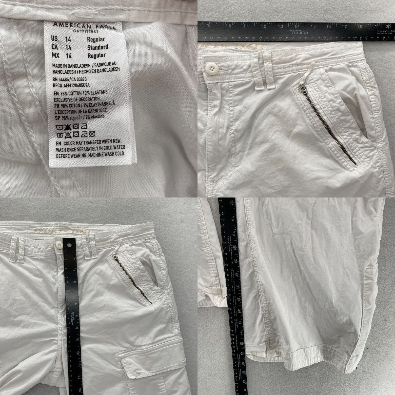 American Eagle Outfitters American Eagle Outfitters Pants Women's 14 White Low Rise Baggy Flare Ankle Zip Boho Chino Size 14 White Stretch Size 25" / US 0 / IT 36 - 8 Thumbnail