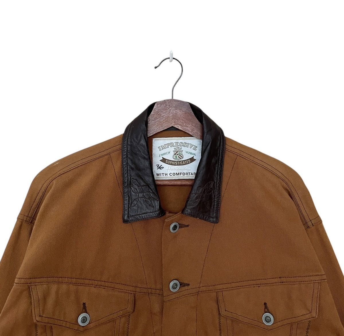 Vintage Vintage Brand Impressive Trucker Leather Collar 1990s Size US L / EU 52-54 / 3 - 3 Thumbnail