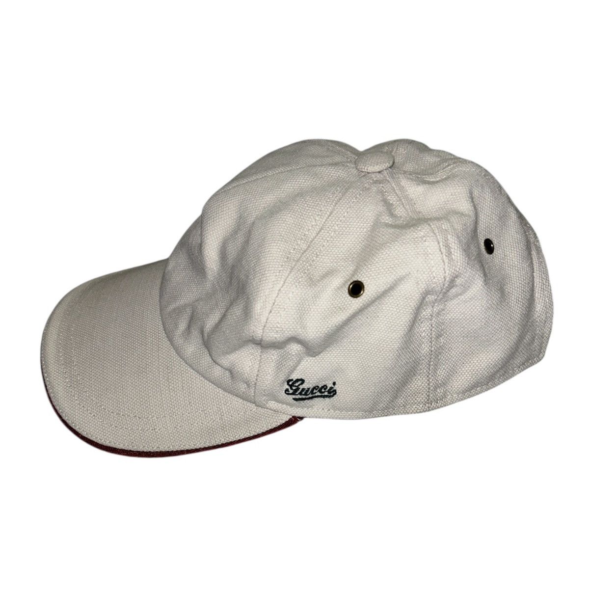 Gucci Gucci 2000s Tom Ford Era Linen Script Cap - Off-White Size ONE SIZE - 2 Thumbnail