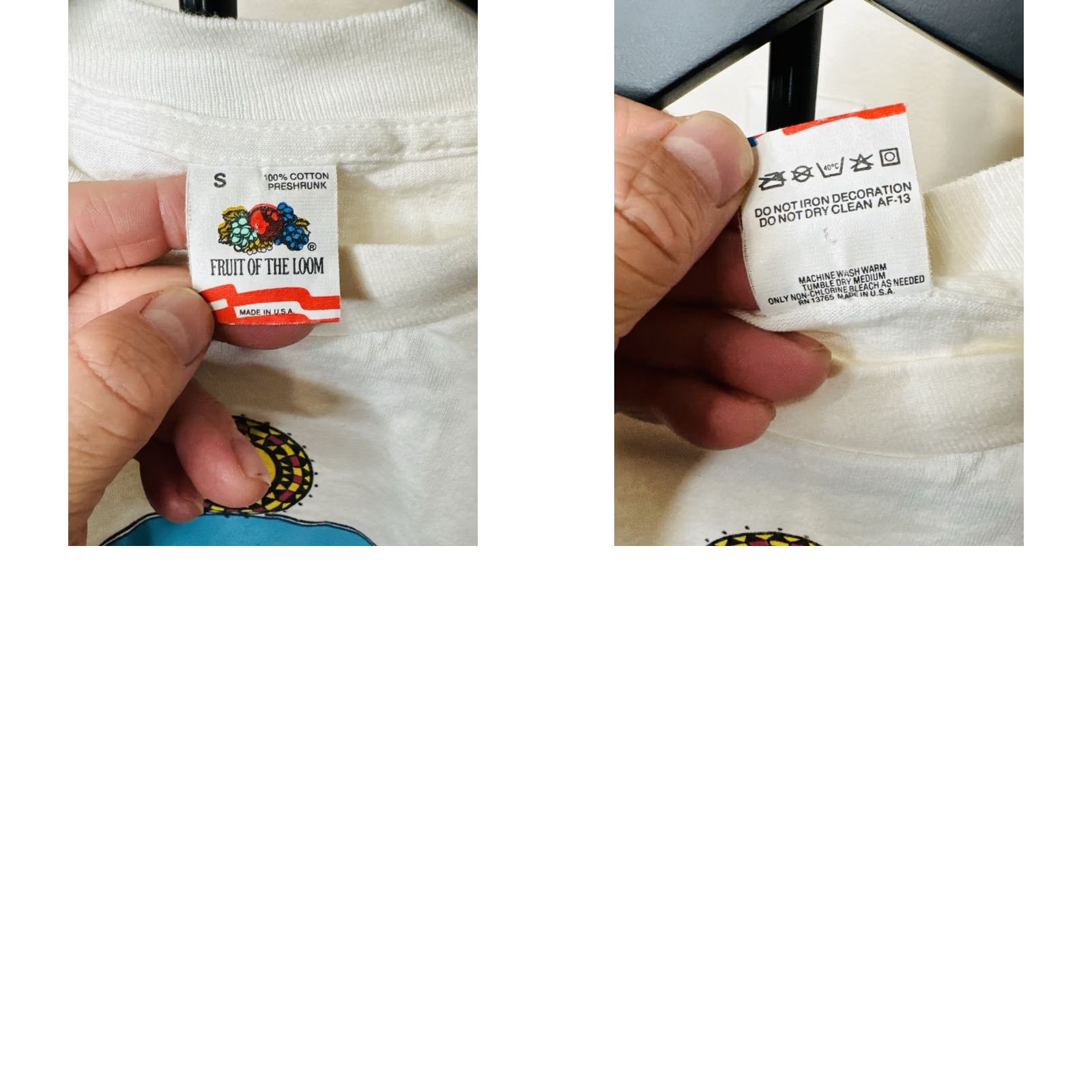Fruit Of The Loom VINTAGE 90s Southwestern Art Tee Sun USA Made Shirt S White Mens Art Aztec Shirt Size US S / EU 44-46 / 1 - 8 Thumbnail