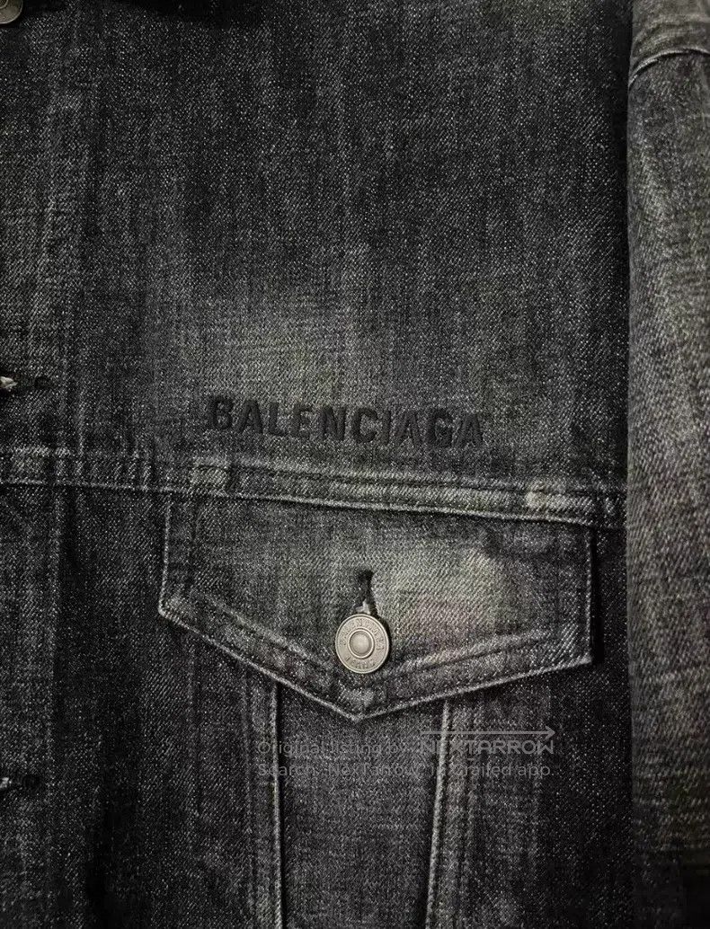 Balenciaga Balenciaga Logo Embroidered Denim Jacket Size XXS / US 00 / IT 34 - 5 Thumbnail