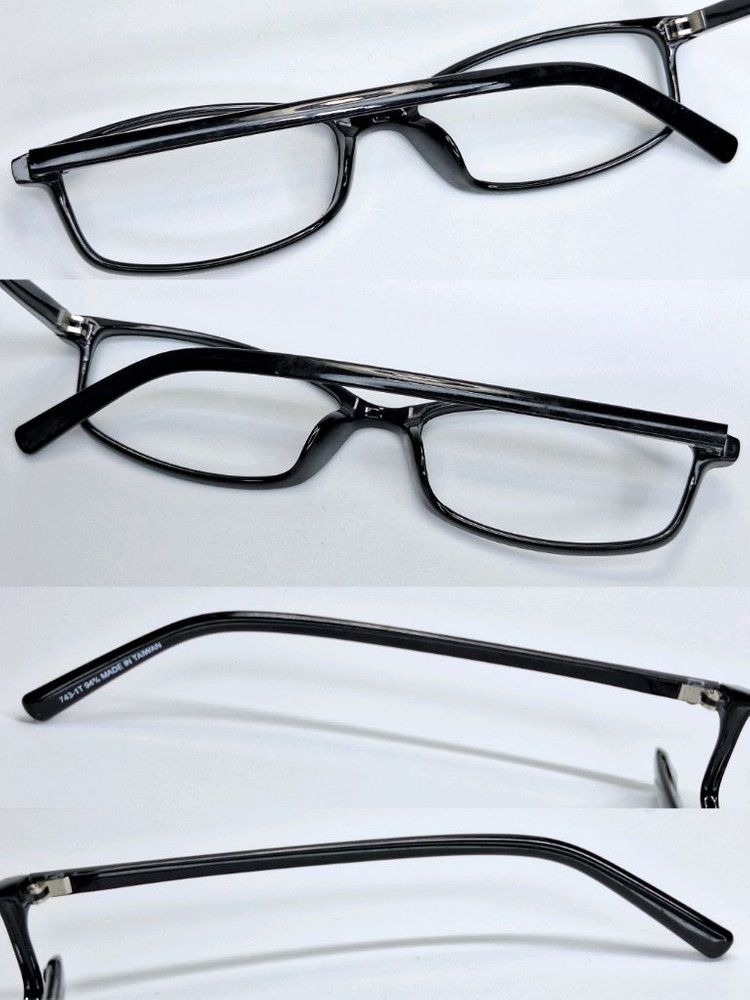 Other VINTAGE 743-1T Slim Black Square Frame Glasses Minimalist Size ONE SIZE - 2 Thumbnail