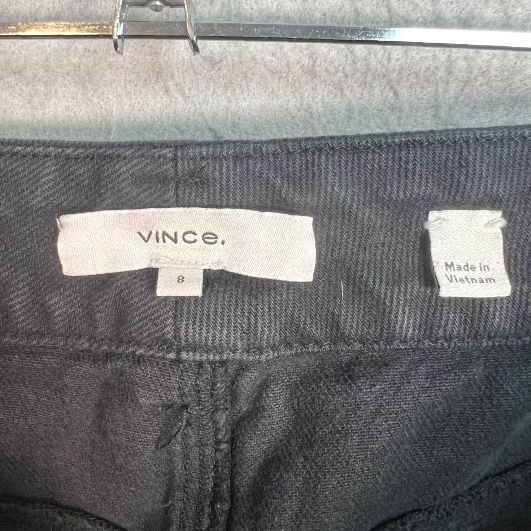Vince Vince Womens Jeans Dark Wash 100% Cotton Wide-Leg Size 8 Inseam 30" Regular Rise High Waist Black Denim Mens? No gender at end: Women Size 30" / US 8 / IT 44 - 3 Thumbnail