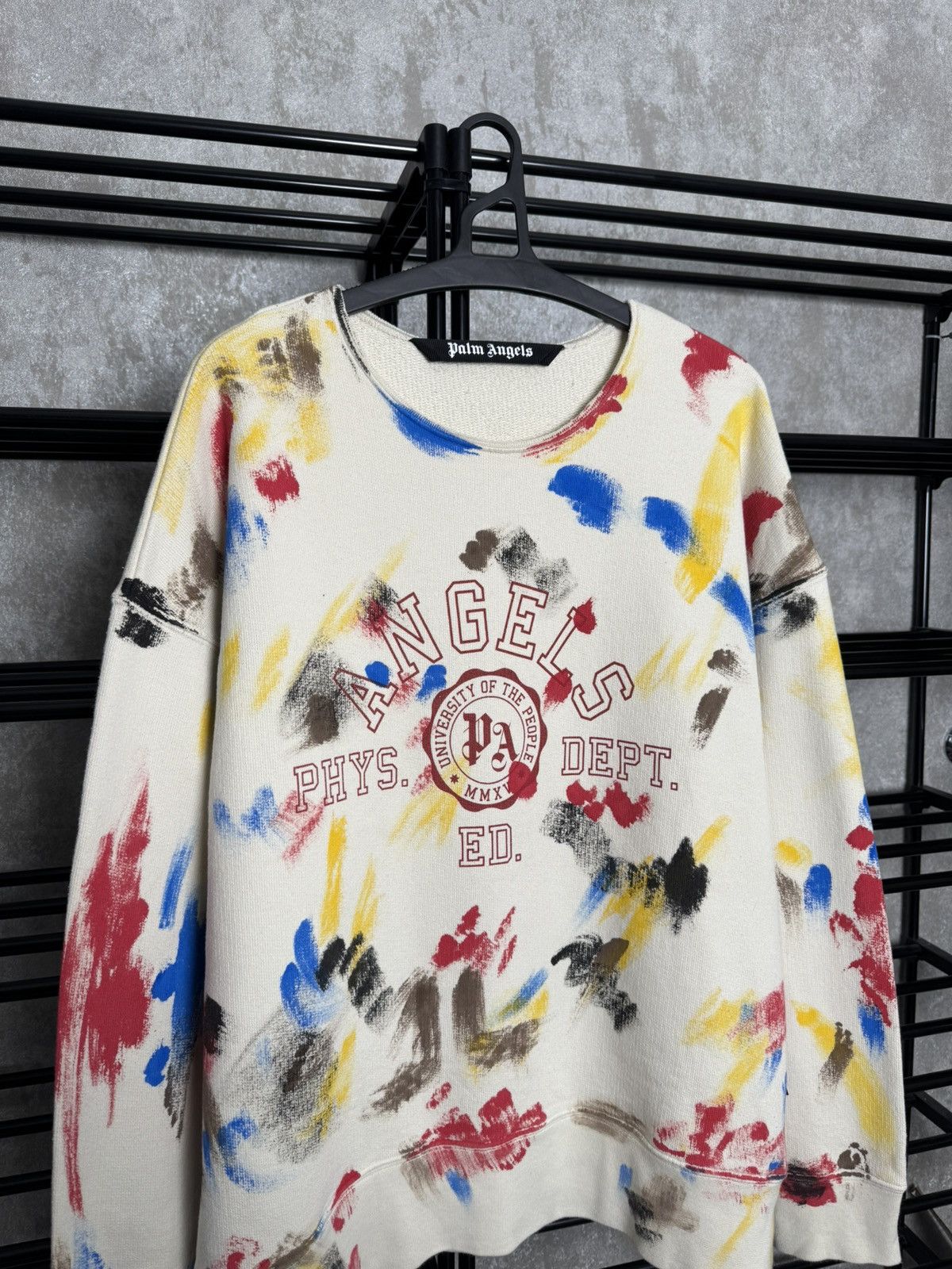 Palm Angels Rare Painted College Sweatshirt Size US S / EU 44-46 / 1 - 2 Thumbnail