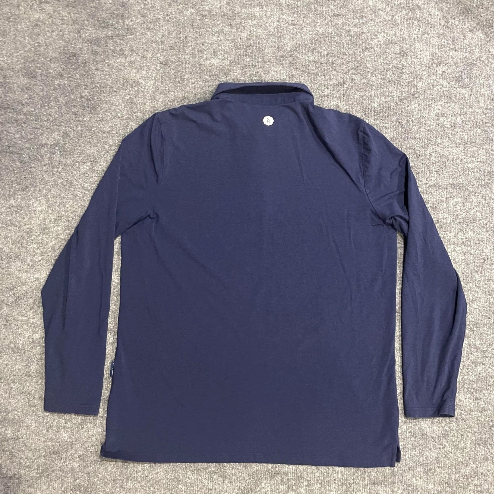Vintage VINTAGE? (No) Solbari Polo Shirt Mens XL Navy Blue Long Sleeve UPF50 Sun Protection Cotton Size US XL / EU 56 / 4 - 2 Thumbnail