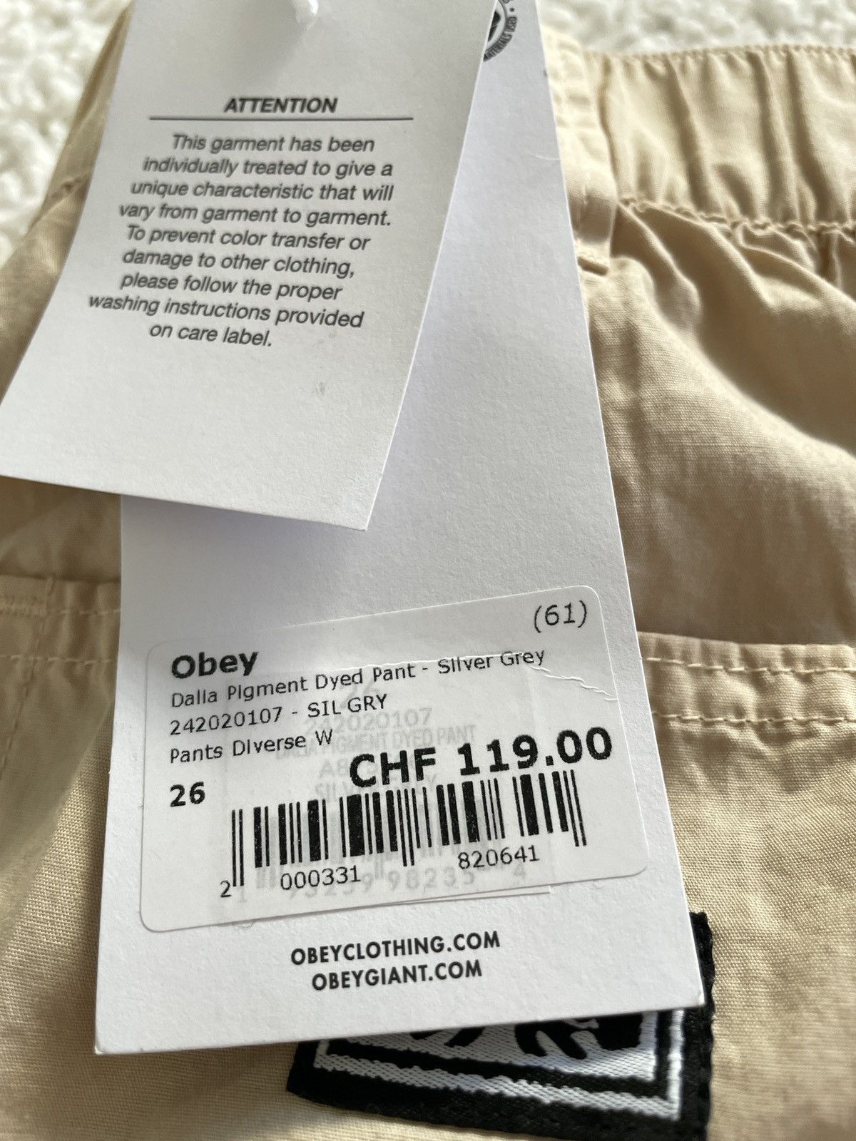 Obey Obey Dalla Pigment Dyed Pants - Silver Grey Size 26" / US 2 / IT 38 - 7 Thumbnail