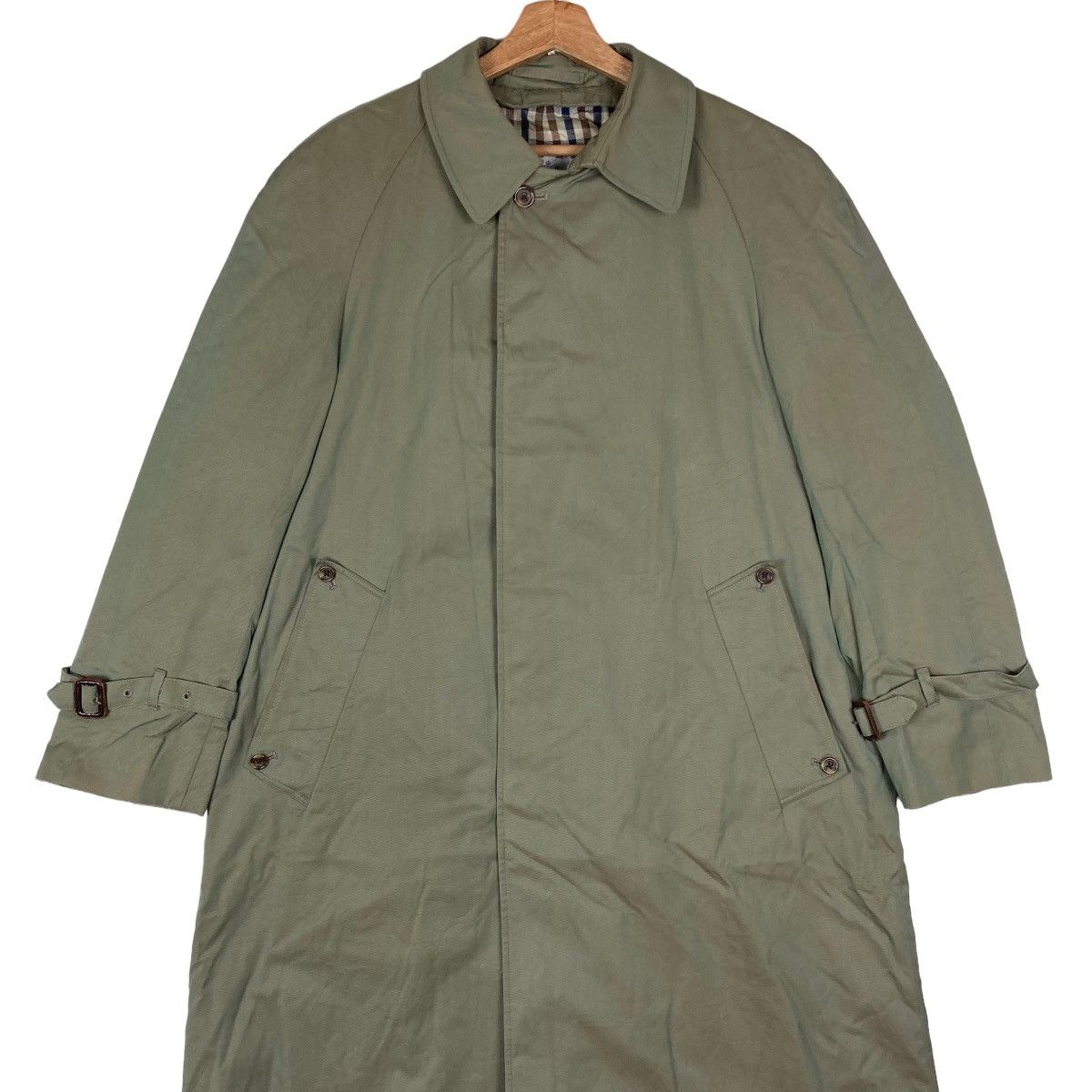 Aquascutum Vintage Aquascutum Hidden Flat Button Checkered Inside Long Size US M / EU 48-50 / 2 - 2 Thumbnail