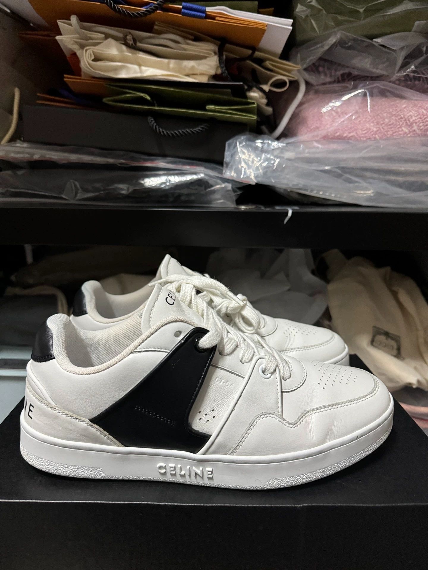 Celine Celine CT04 Leather Sneaker Panda White Black Size US 7.5 / IT 37.5 - 3 Thumbnail