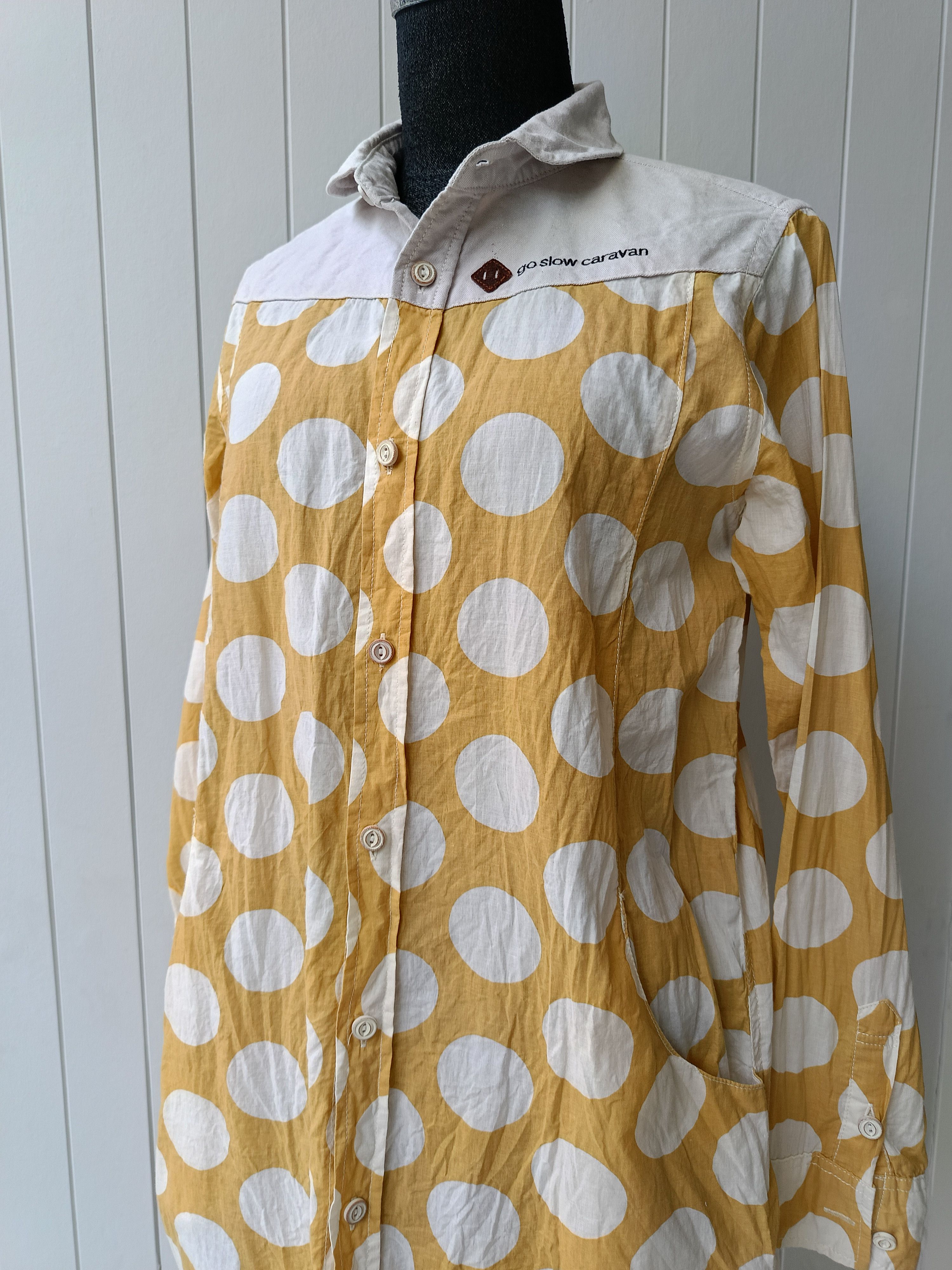 go slow caravan Go Slow Caravan 1 comfortable yellow circles dress shirt Size S / US 4 / IT 40 - 3 Thumbnail
