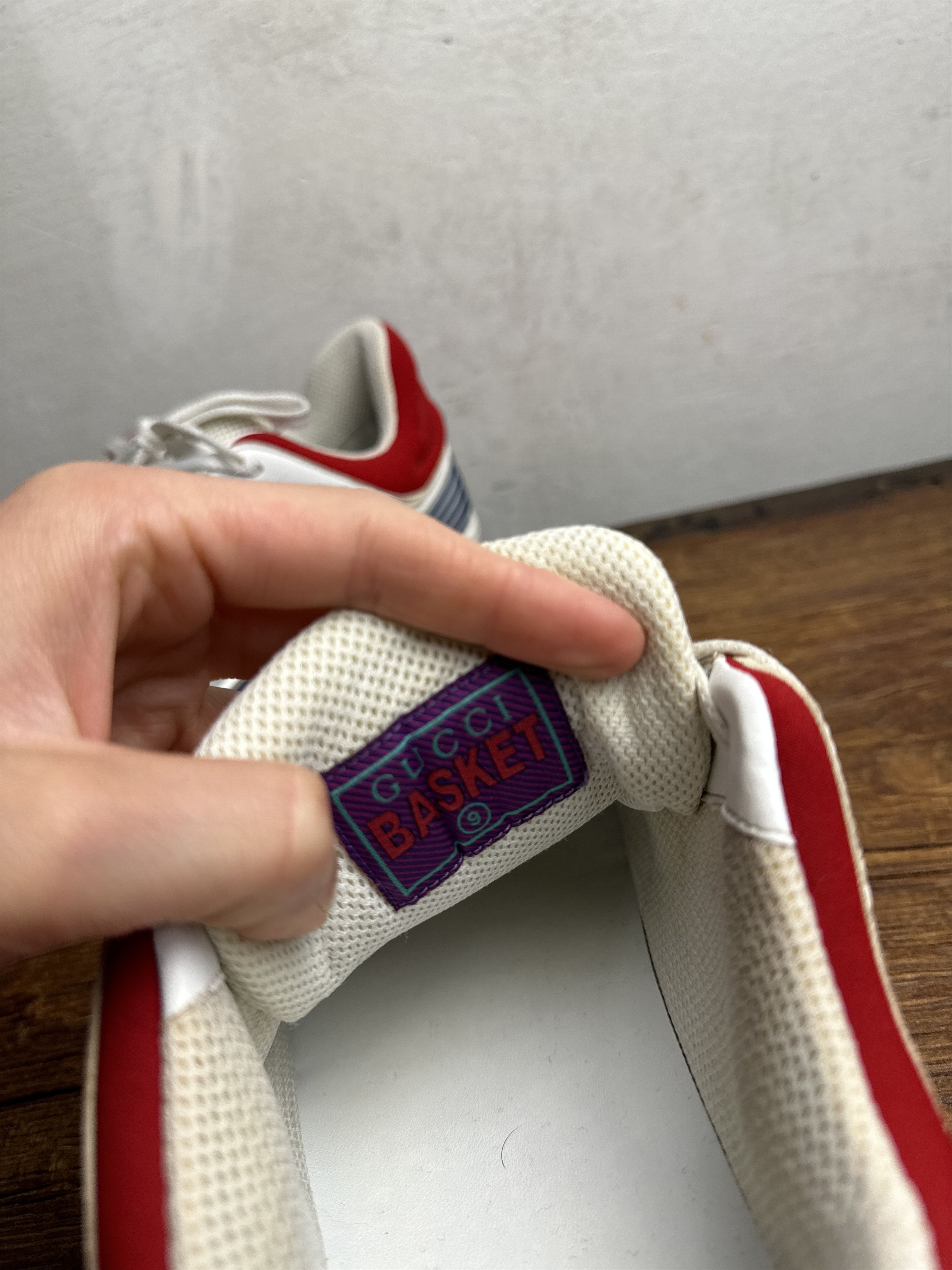 Gucci Gucci Basket Low White Demetra Red Sneakers Size US 10 / EU 43 - 12 Thumbnail