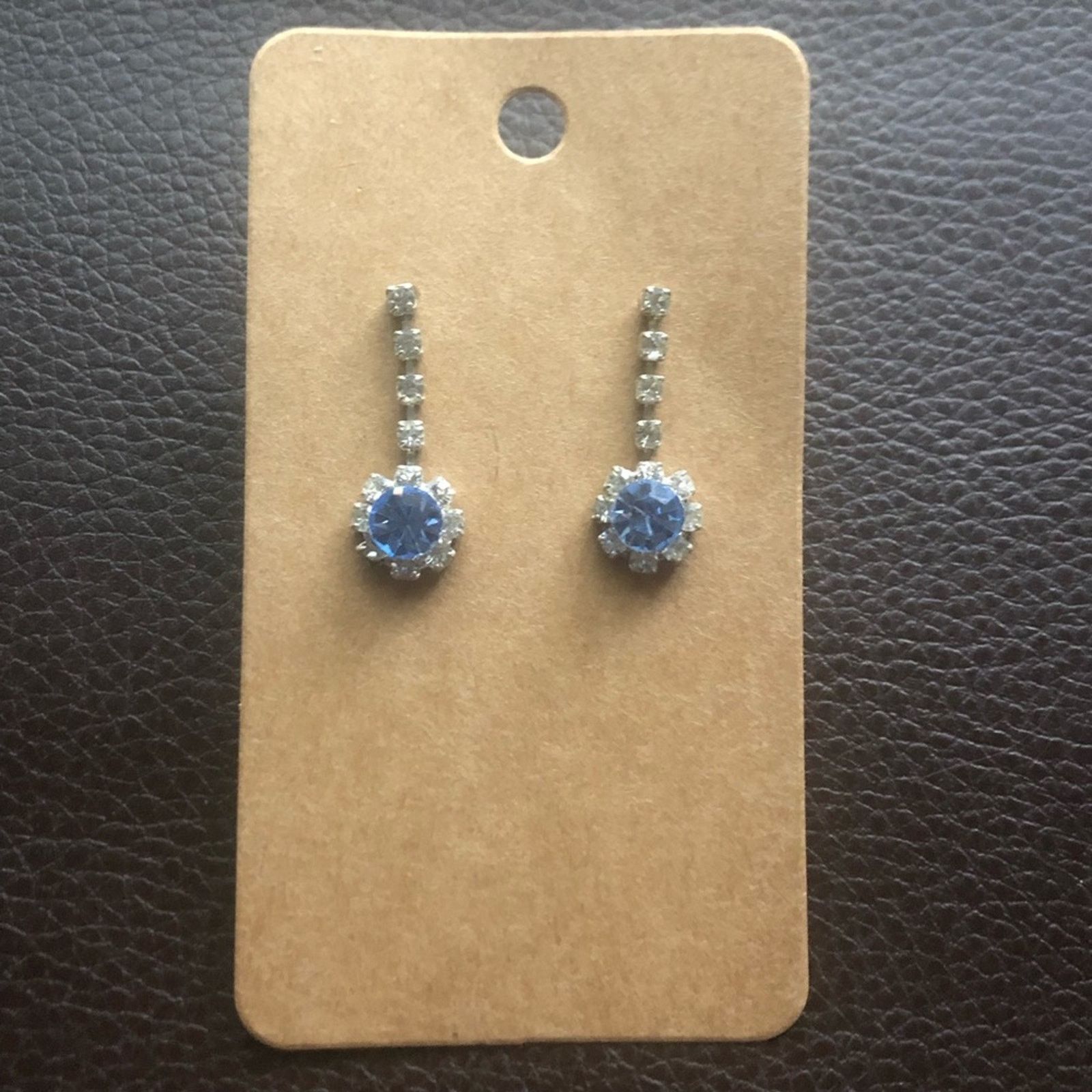 Vintage Vintage baby blue dangle rhinestone pierced earrings Size ONE SIZE - 4 Thumbnail