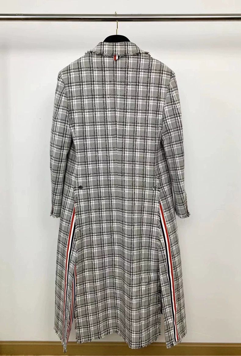 Thom Browne Thom Browne Wool-edged lapel plaid coat 2505-Nextarrow Size US XXS / EU 40 - 2 Thumbnail