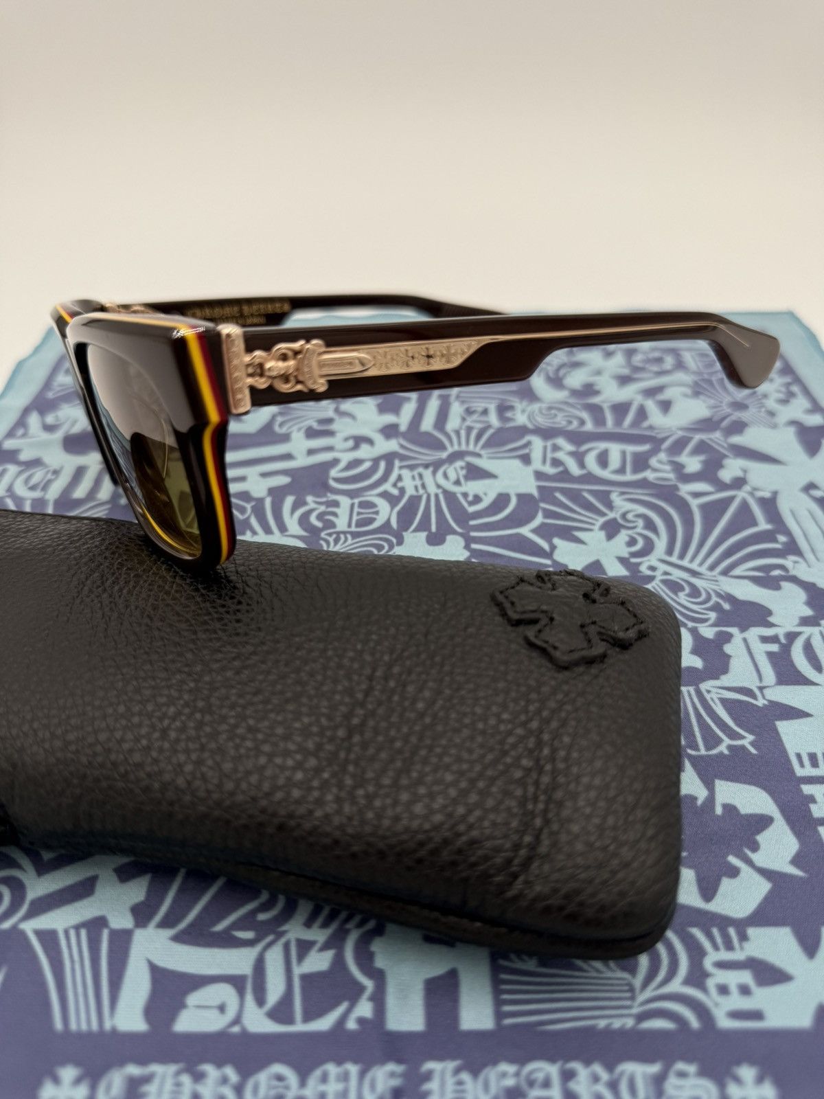 Chrome Hearts Chrome Hearts Box-Officer Glasses 18k Gold Size ONE SIZE - 1 Thumbnail