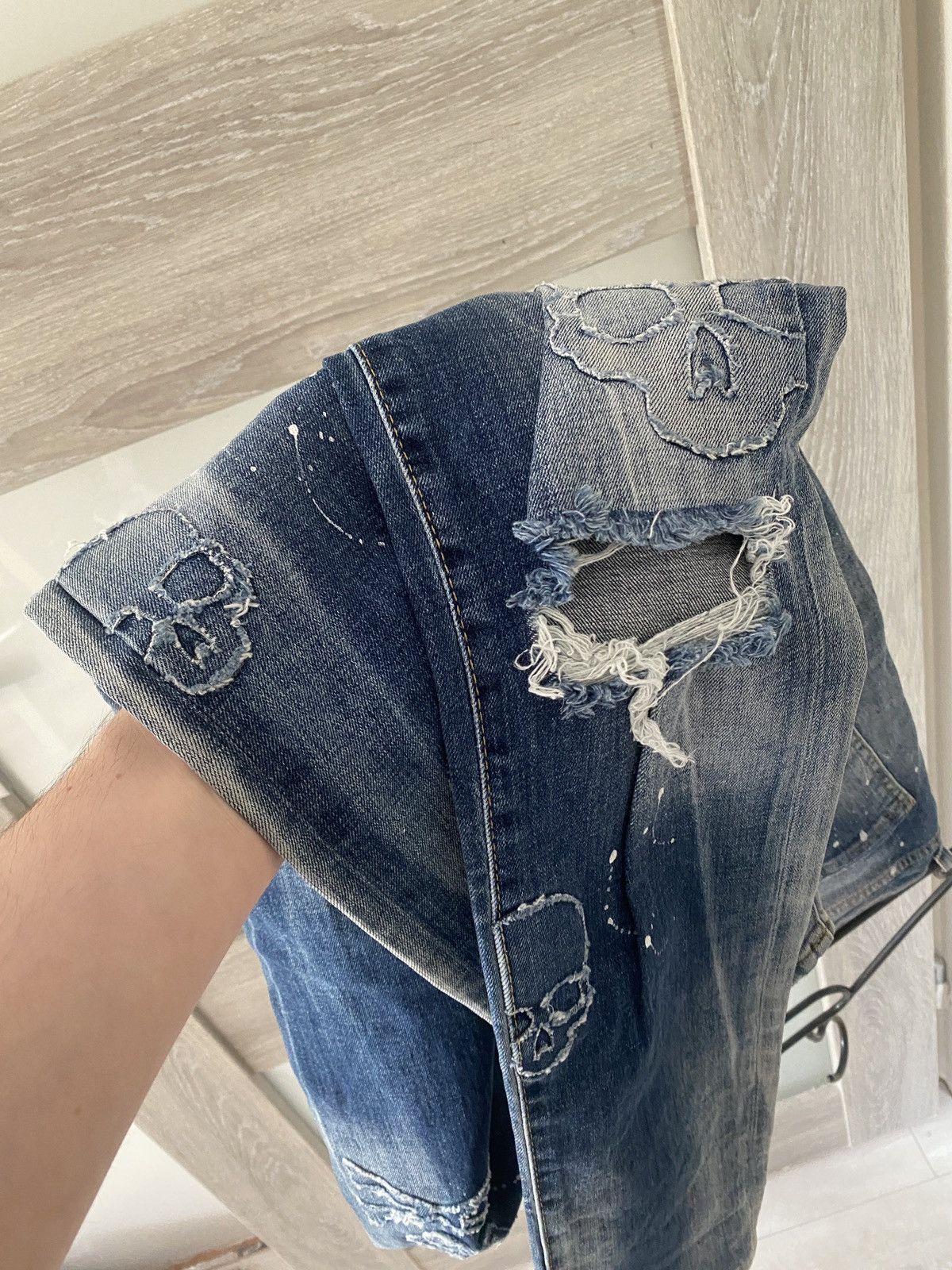 Philipp Plein Luxury philipp plein straight cut jeans fullprint skeleton Size US 30 / EU 46 - 8 Thumbnail