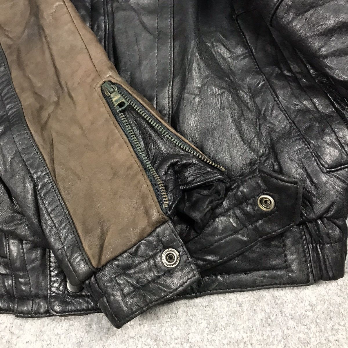 Japanese Brand PELLE STUDIO PUNK LEATHER BOMBER JACKET Size US L / EU 52-54 / 3 - 9 Thumbnail