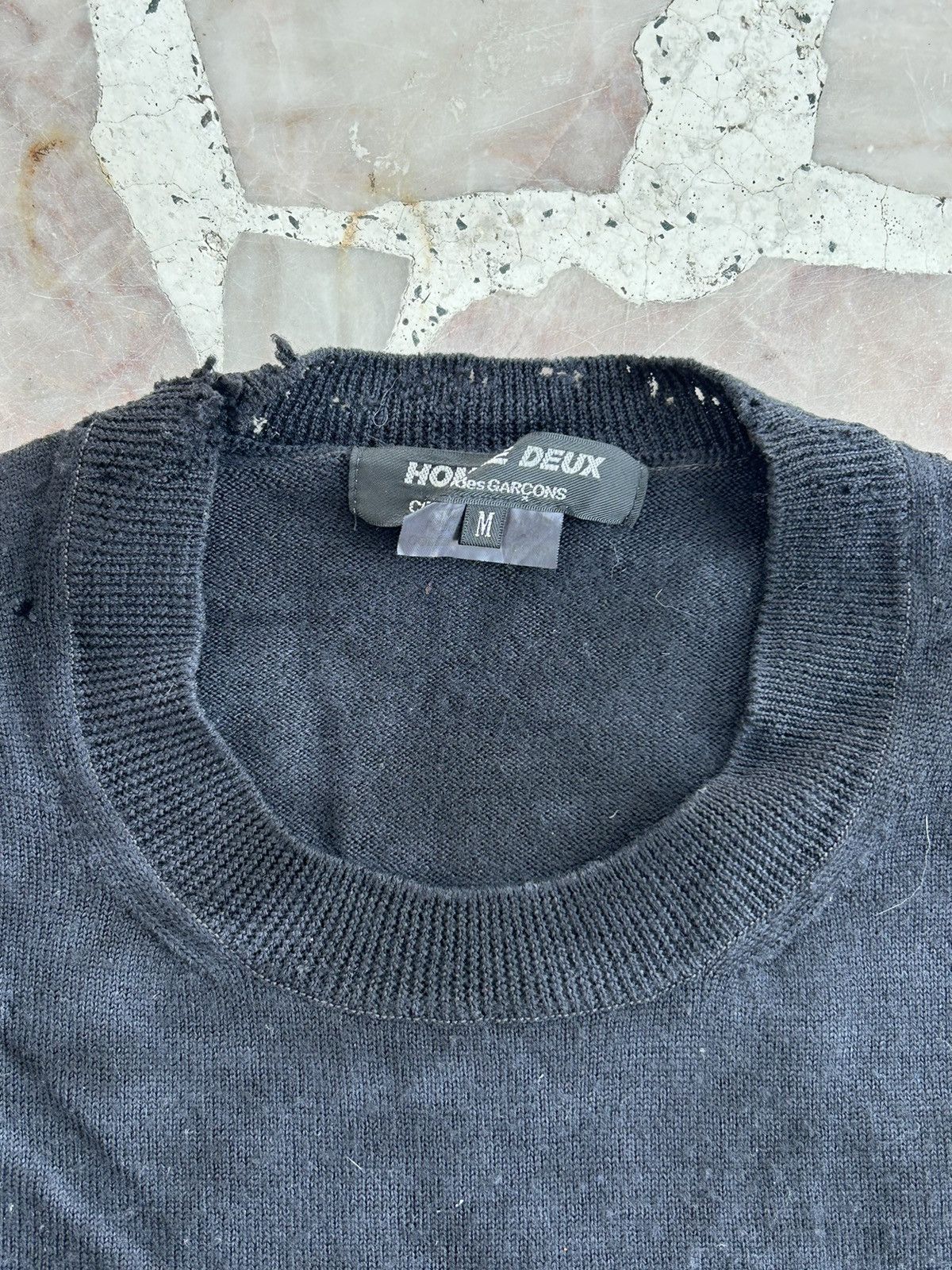 Comme des Garcons Homme Deux CDGHD Wool Fleece Dristresseed Longsleeve Size US L / EU 52-54 / 3 - 7 Thumbnail