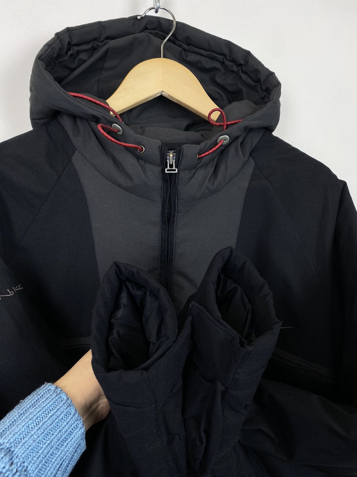 Vintage Y2K Nike Zip Up Jacket Multipocket Hooded Swoosh 90s
