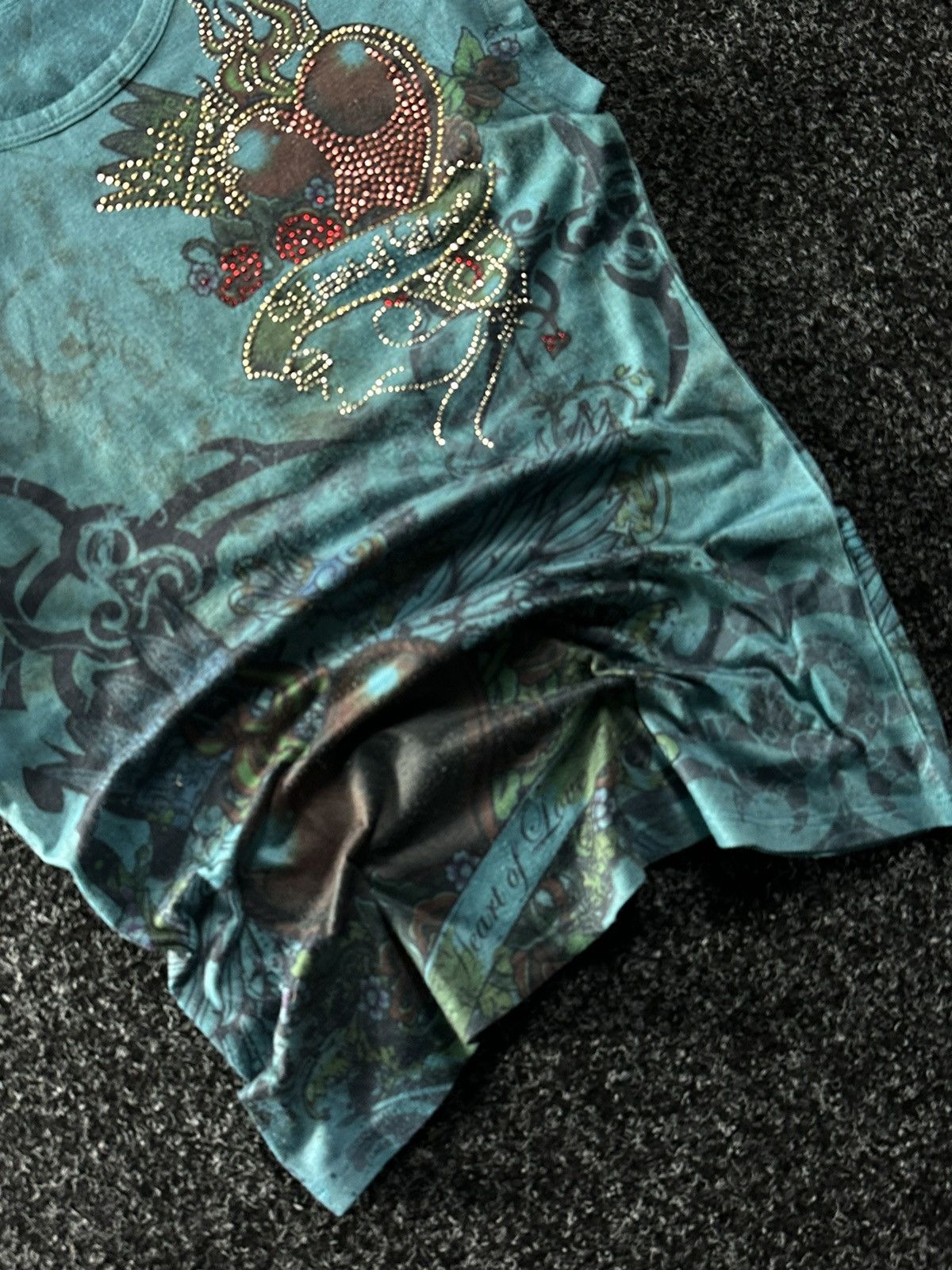Designer × Ed Hardy Vintage Ed Hardy STYLE tiger big True Love Logo Women Tee Size L / US 10 / IT 46 - 3 Thumbnail