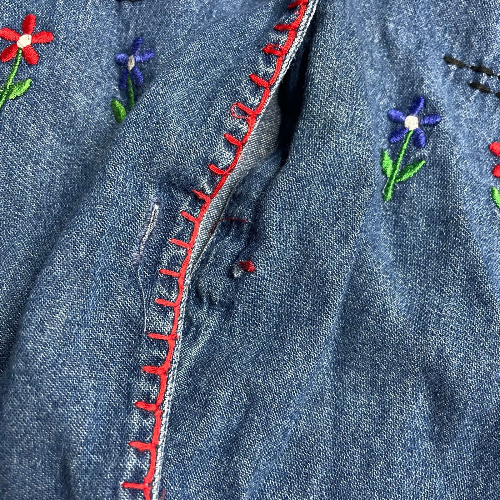 Vintage Vintage Bobbie Brooks Embroidered Teacher Denim Button Down Size 3XL / US 20-22 - 9 Thumbnail