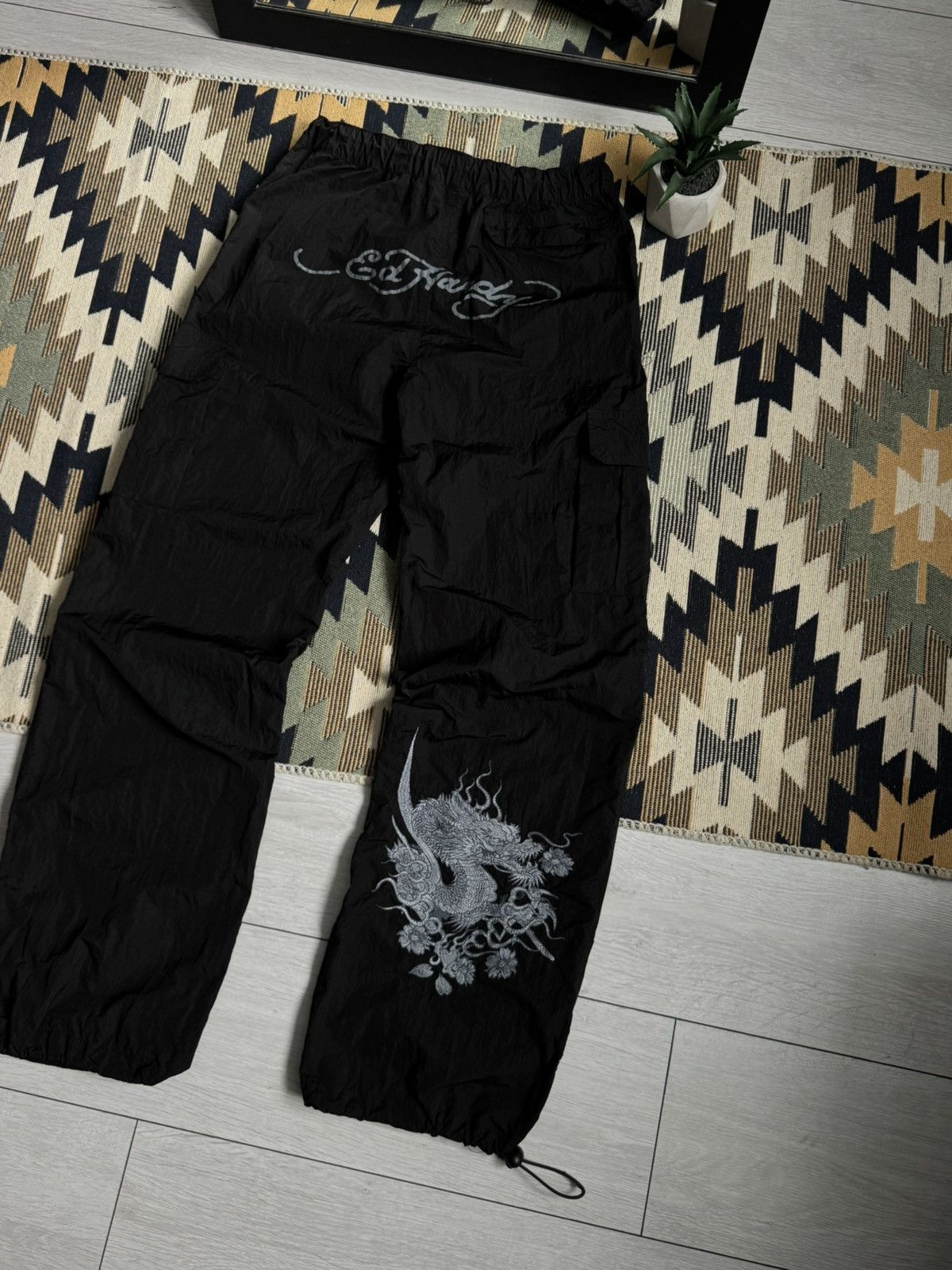 Ed Hardy Ed Hardy Nylon Big Logo Nylon Y2K Pants Size US 30 / EU 46 - 4 Thumbnail