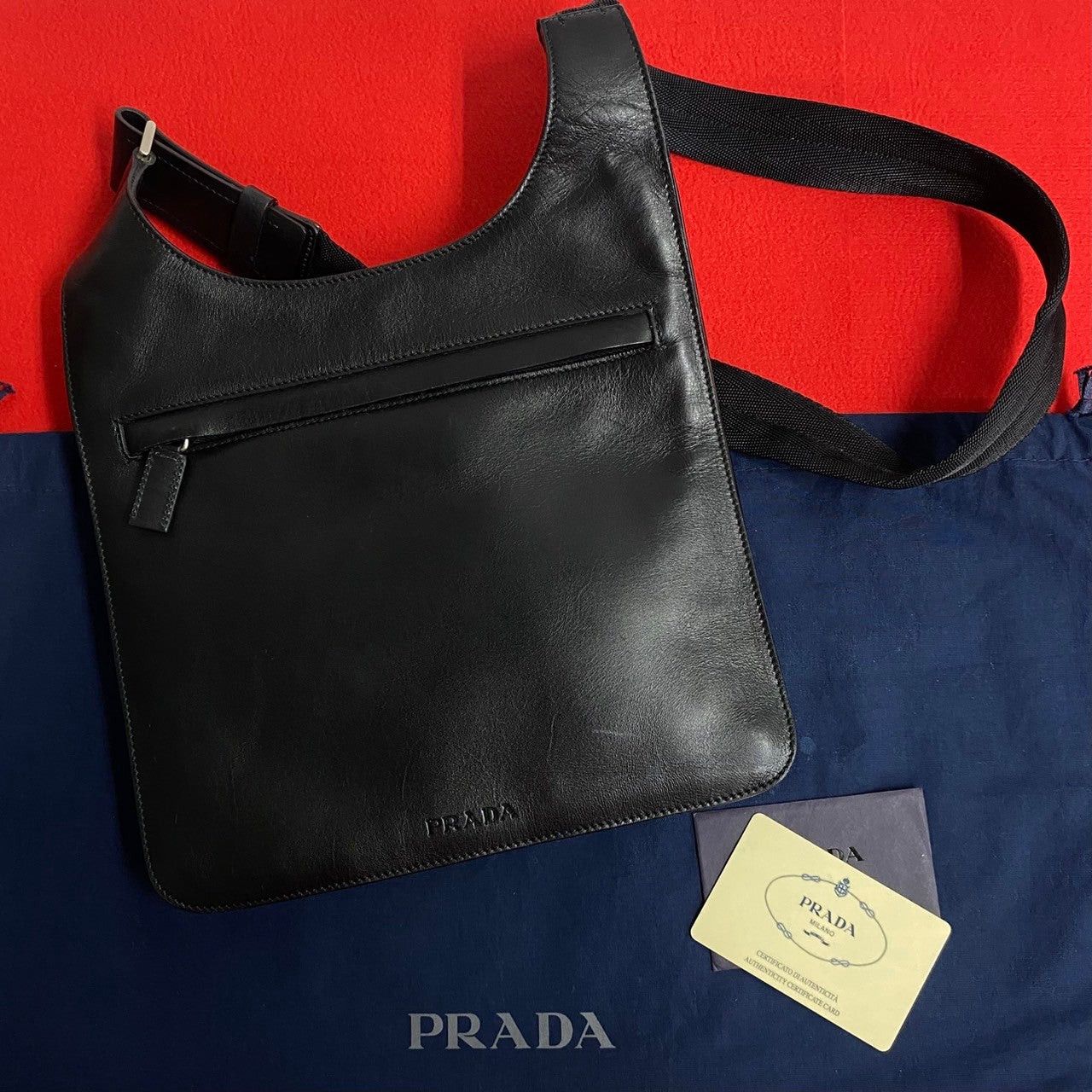 Prada Prada Shoulder Bag Black Leather Size ONE SIZE - 1 Thumbnail
