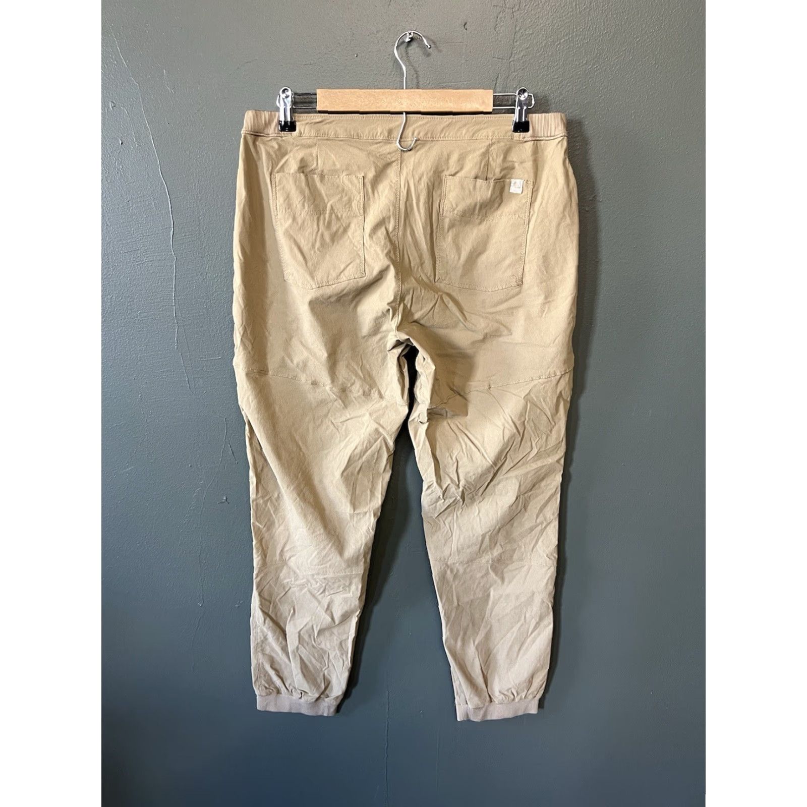 Vintage L.L. Bean Beige Outdoor Hiking Nylon Jogger Pants Large Regular Womens Size 36" / US 14 / IT 50 - 2 Thumbnail