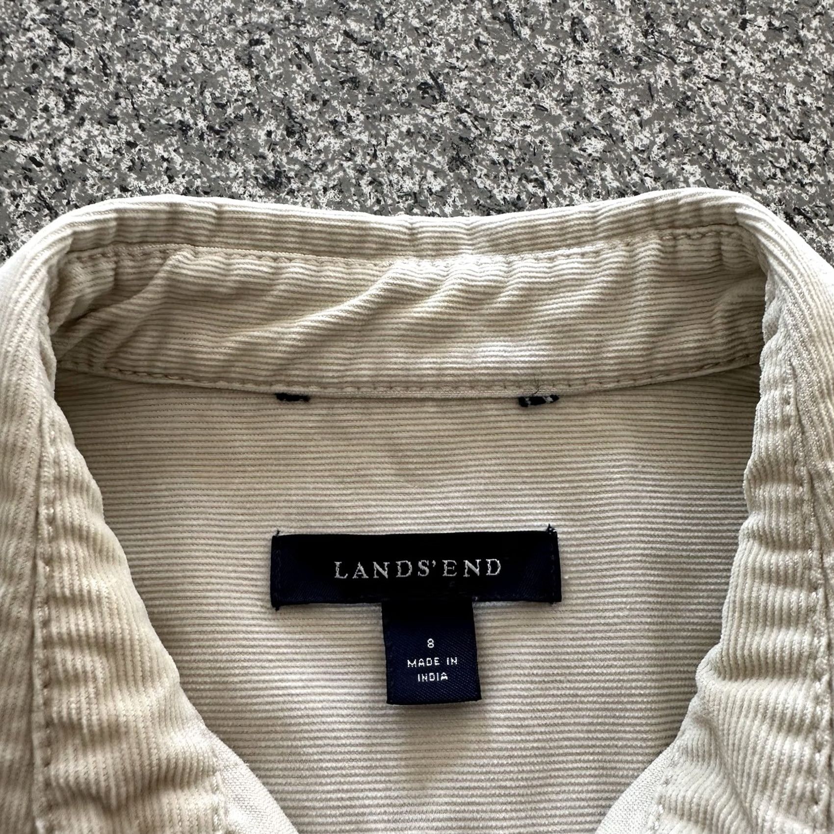 Lands' End Lands' End Jacket Women’s 8 Beige Corduroy Safari Field Button Up Shirt Size M / US 6-8 / IT 42-44 - 2 Thumbnail