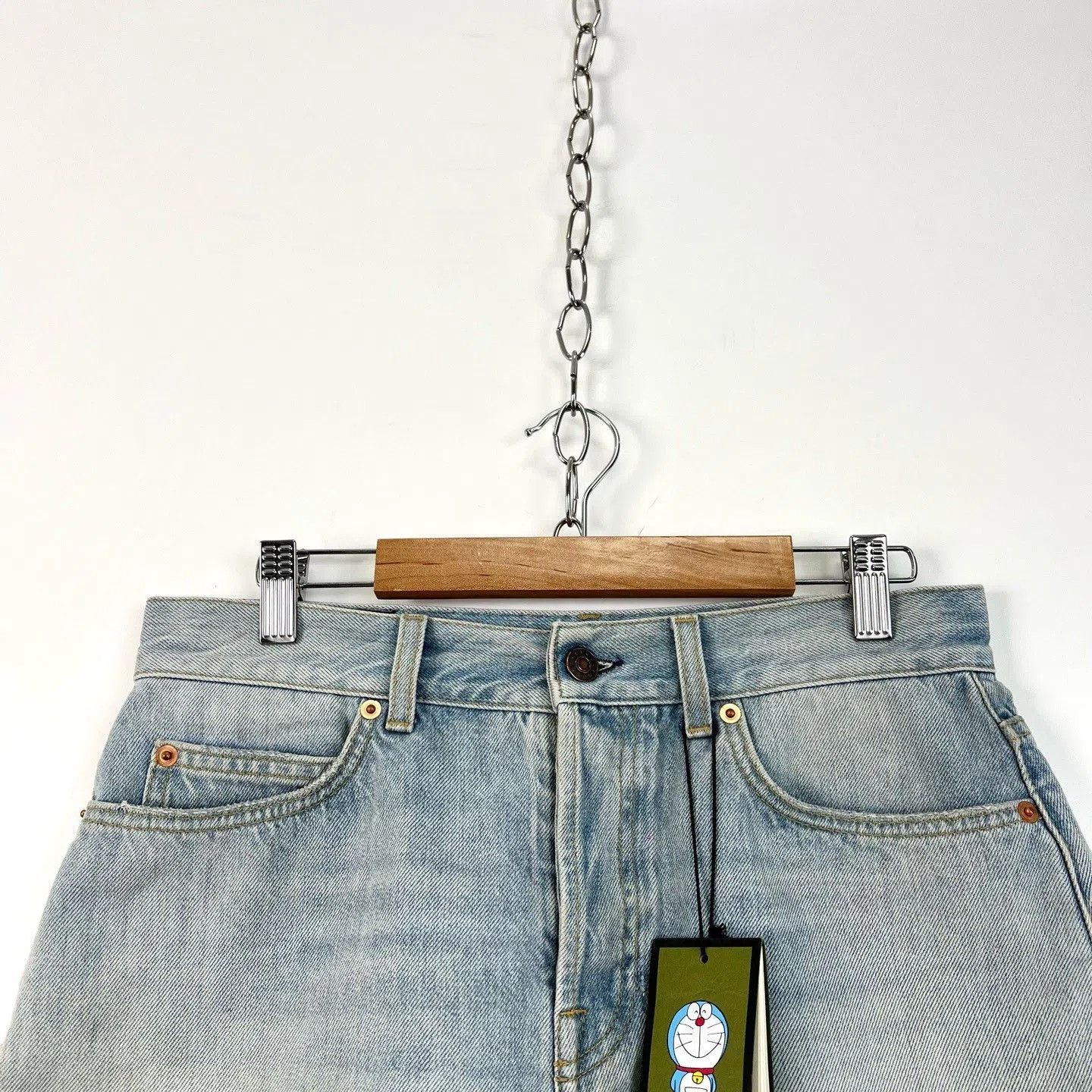 Gucci Gucci x Doraemon Blue Embroidery Denim Shorts. Size 28" / US 6 / IT 42 - 3 Thumbnail