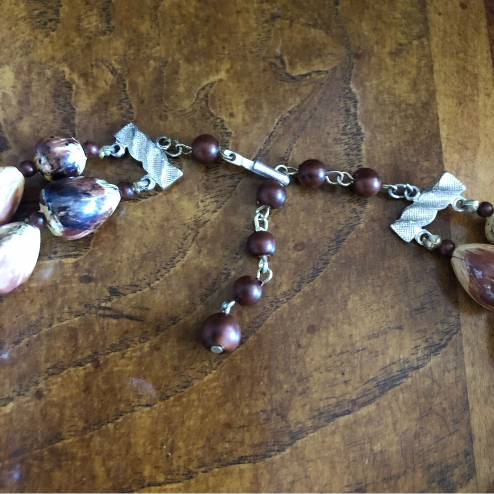 Vintage Vintage double strand layered marbled lucite beaded necklace Size ONE SIZE - 9 Thumbnail
