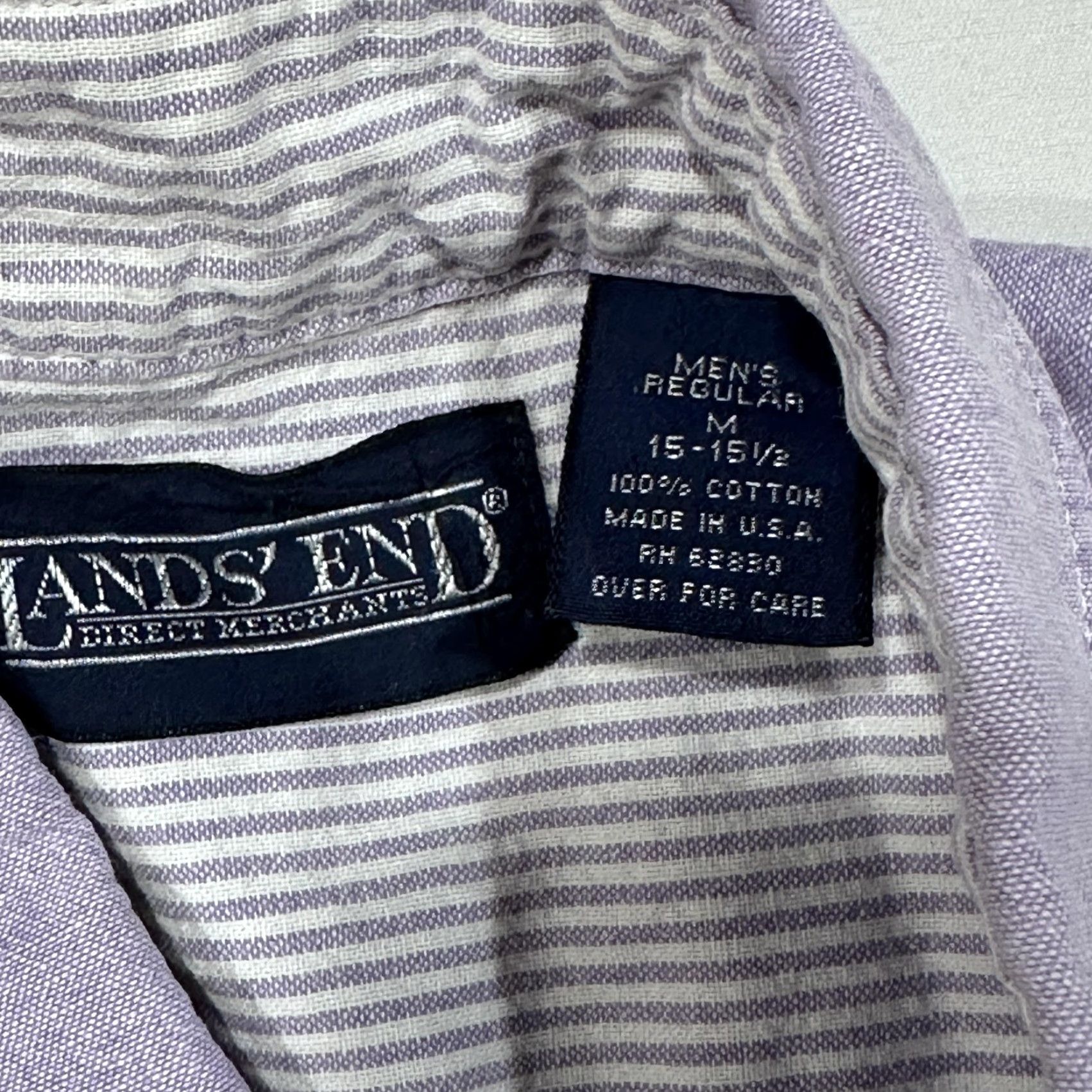 Lands' End VINTAGE Lands' End Shirt Mens M Purple Button-Down Long Sleeve 100% Cotton Minimalist 90s Size US M / EU 48-50 / 2 - 3 Thumbnail