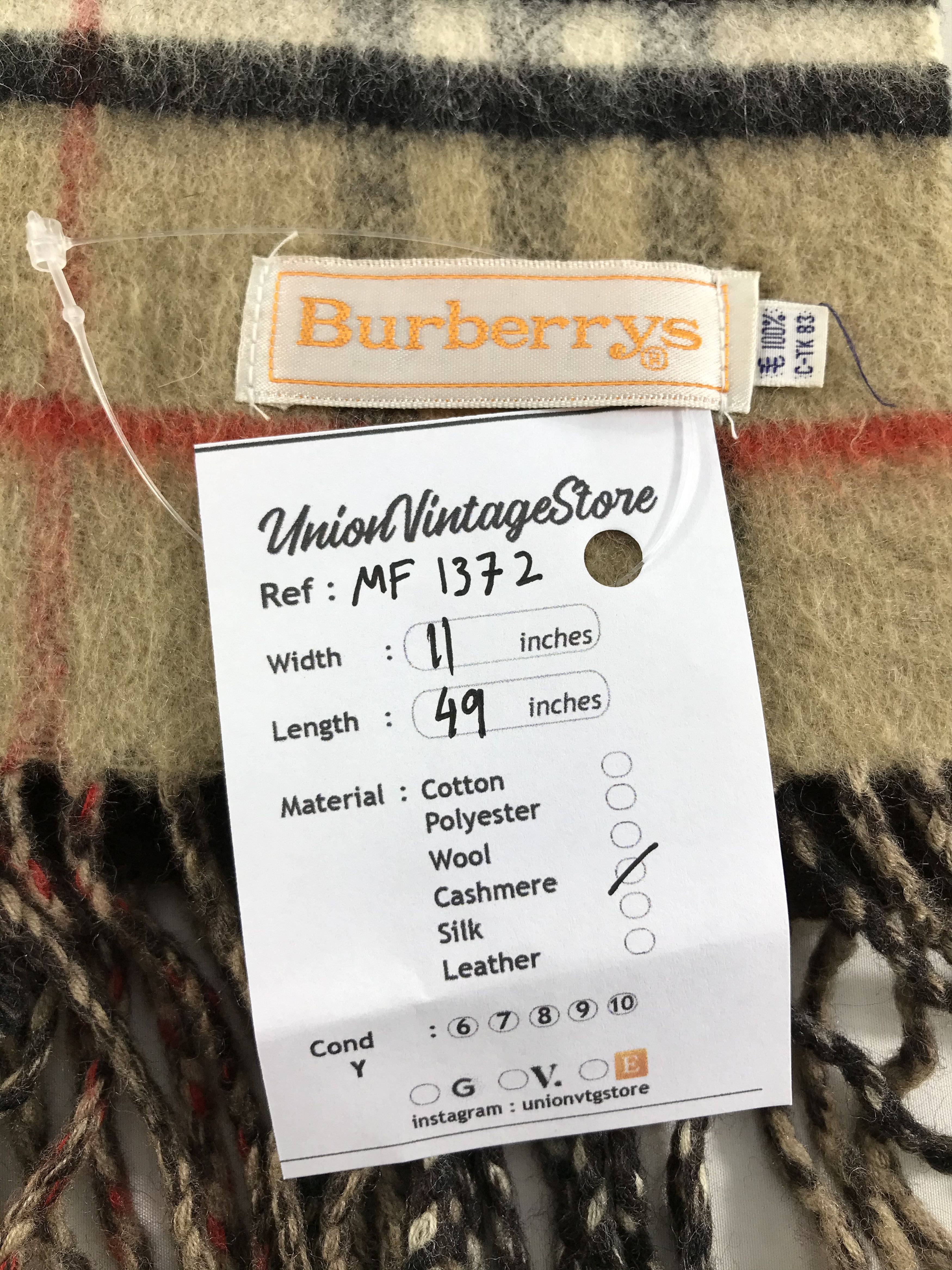 Burberry Vintage Burberry Scarf/Muffler/Neckwear MF1372 Size ONE SIZE - 5 Thumbnail