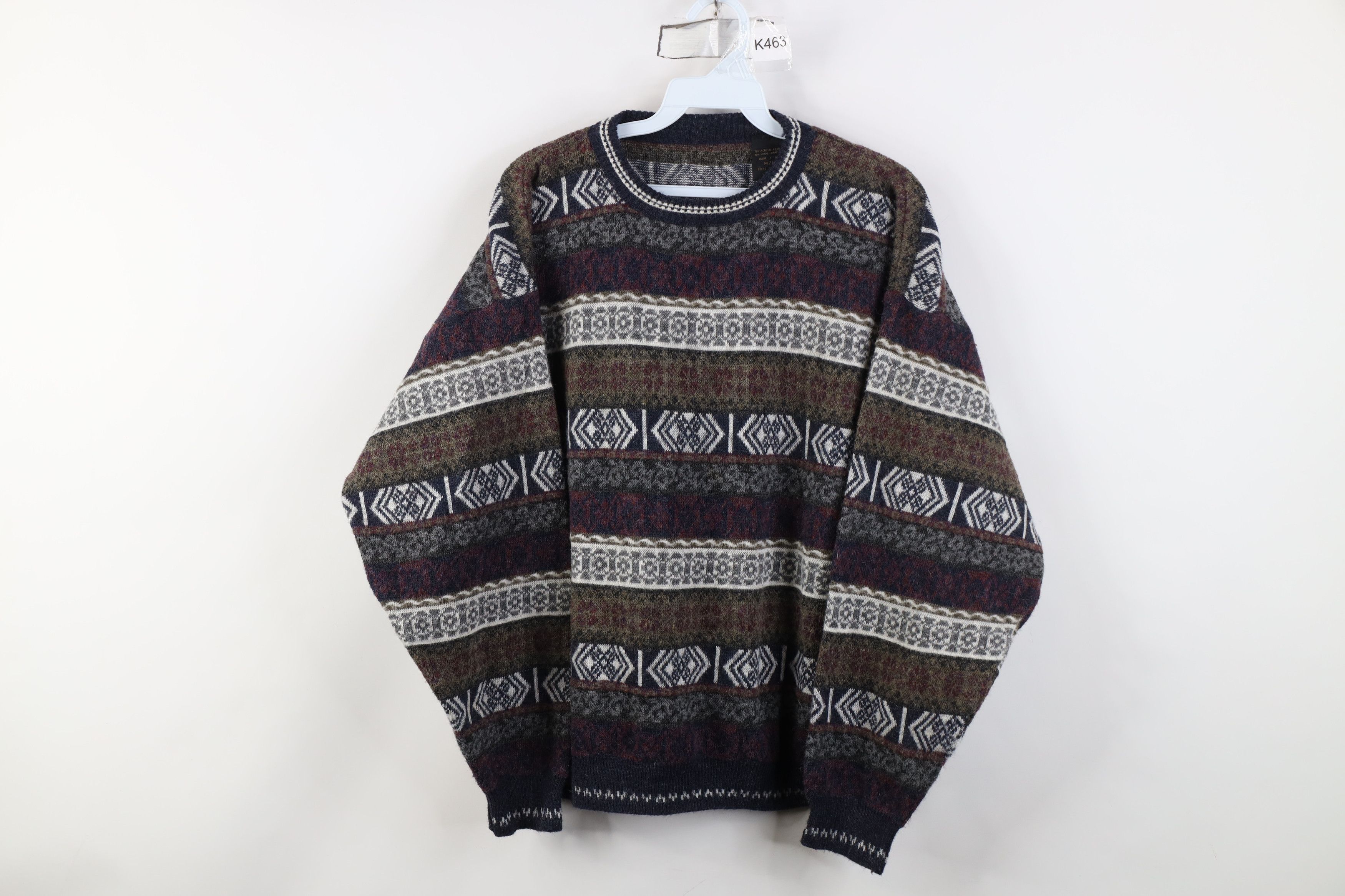 Vintage Vintage 90s Streetwear Fair Isle Wool Blend Knit Sweater Size US M / EU 48-50 / 2 - 1 Thumbnail