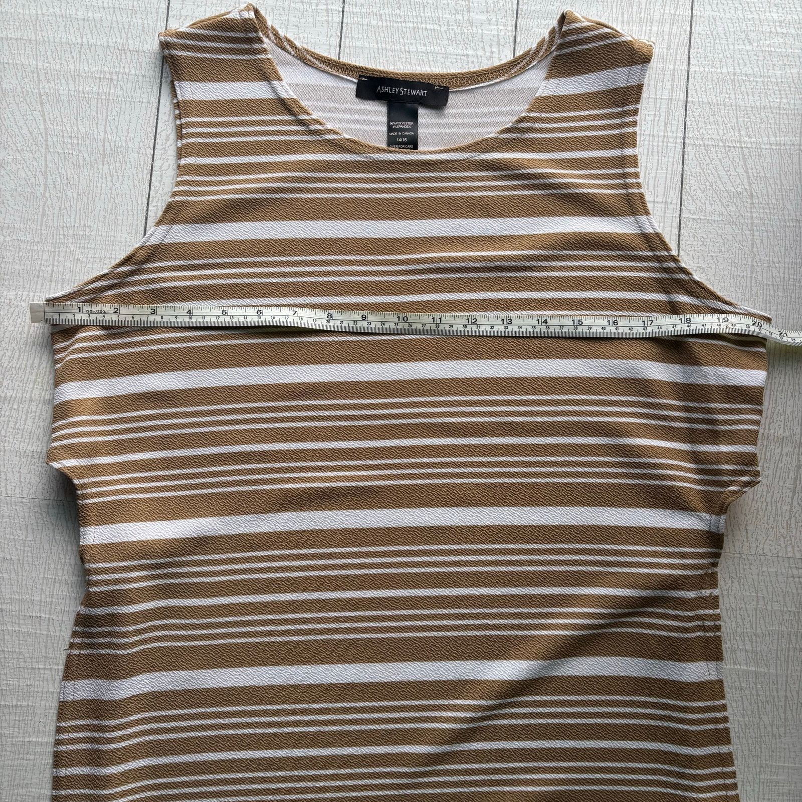 Other Ashley Stewart Brown & White Sleeveless Tunic Size 14/16 Size XL / US 12-14 / IT 48-50 - 7 Thumbnail