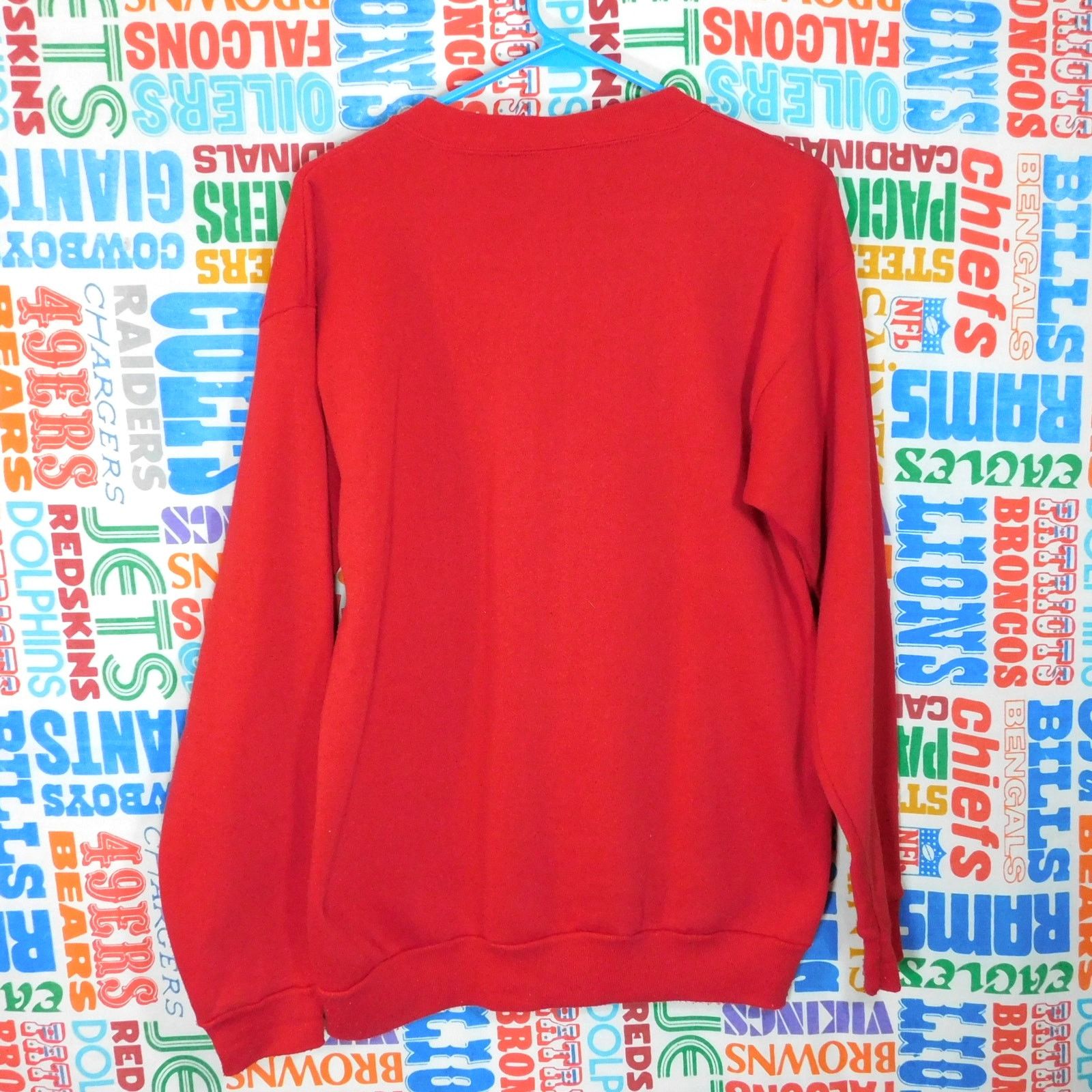 Tultex 90s Christmas Sweater Cats Skiing Print Size L Red Crewneck Size US L / EU 52-54 / 3 - 2 Thumbnail